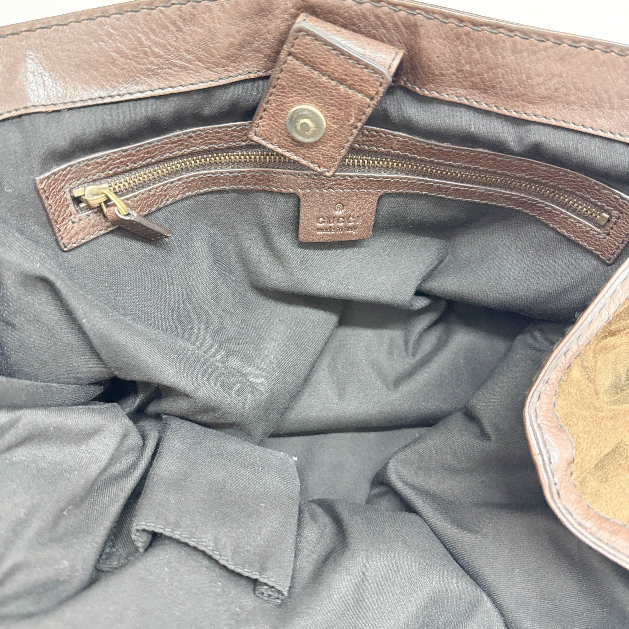 Horsebit Brown Sude Shoulder Bag - Image 13