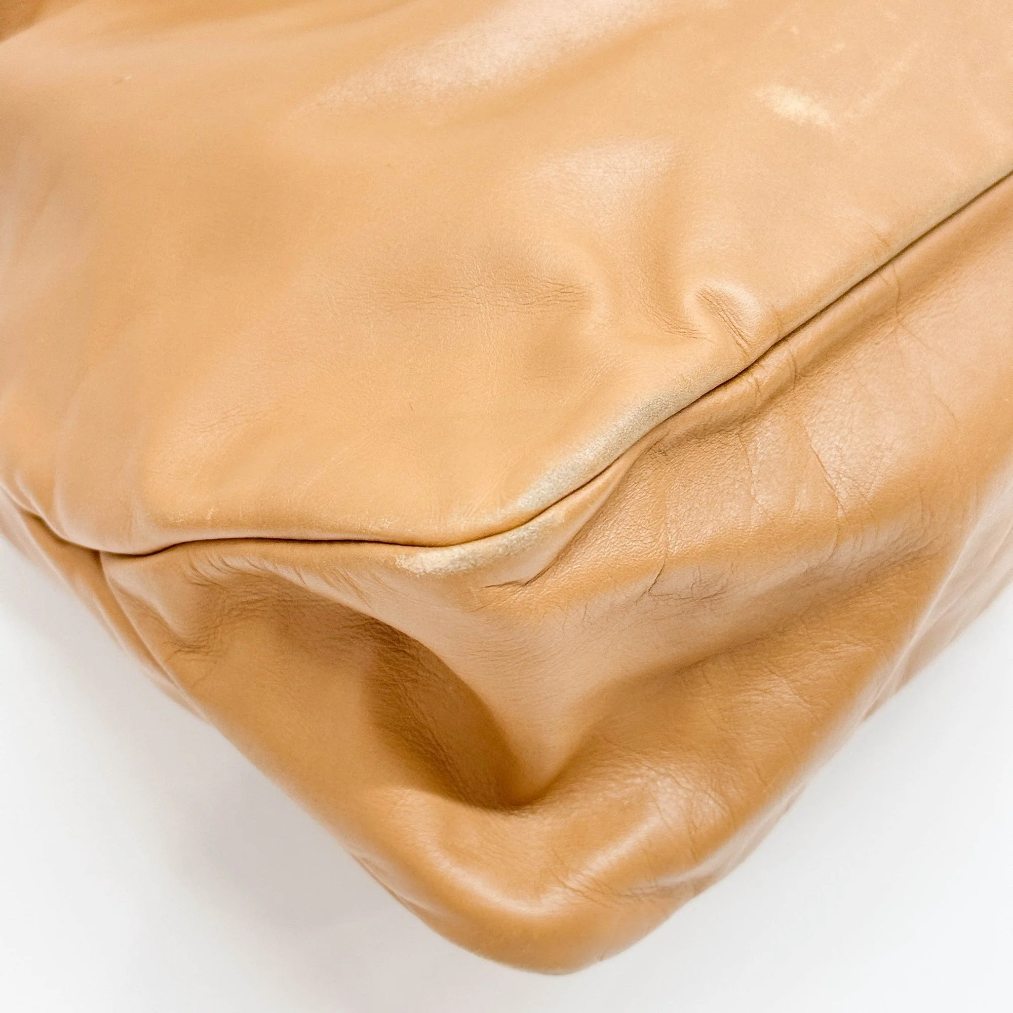 Horsebit Caramel Leather Hobo Bag - Image 11