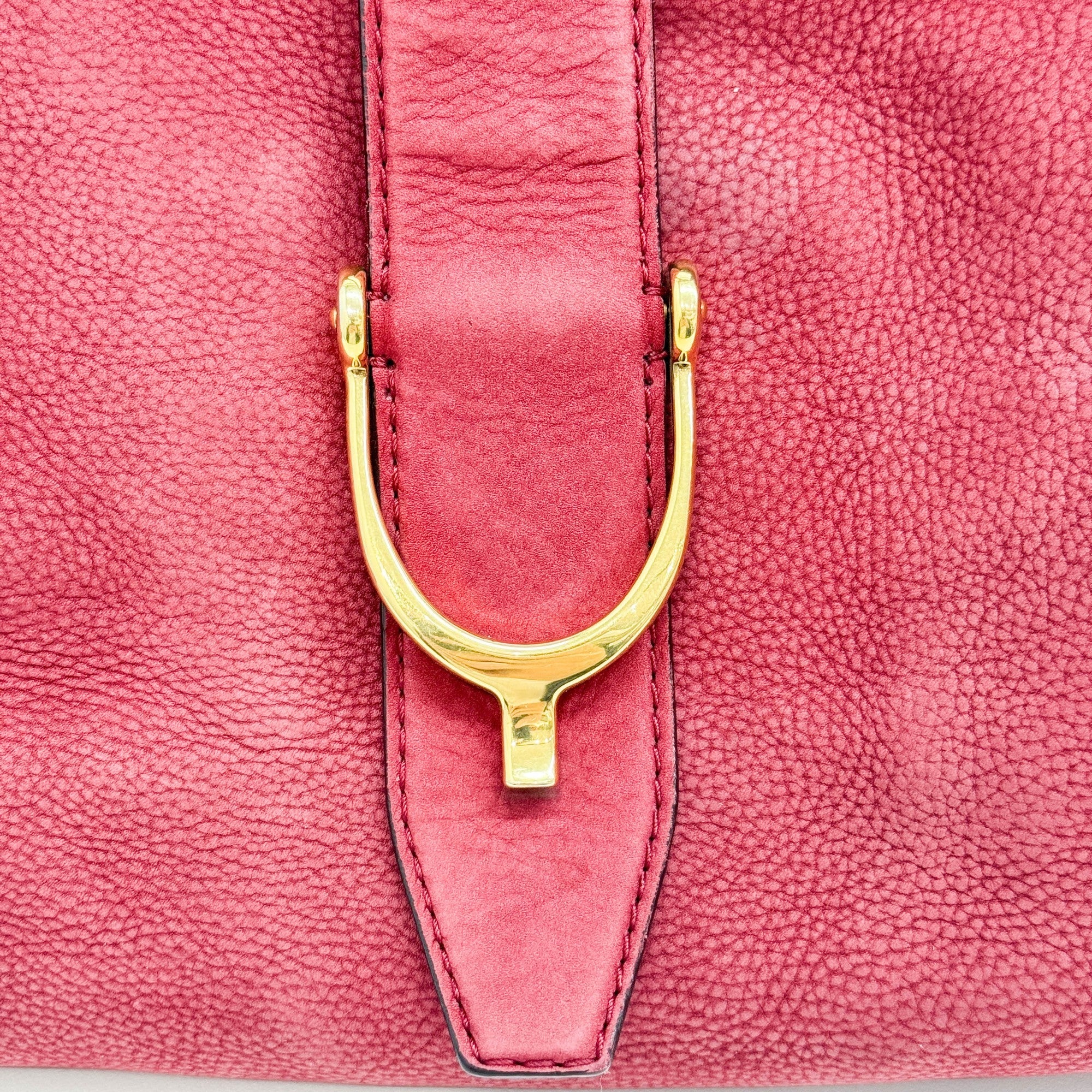 Horsebit Red Leather Shoulder Bag - Image 12