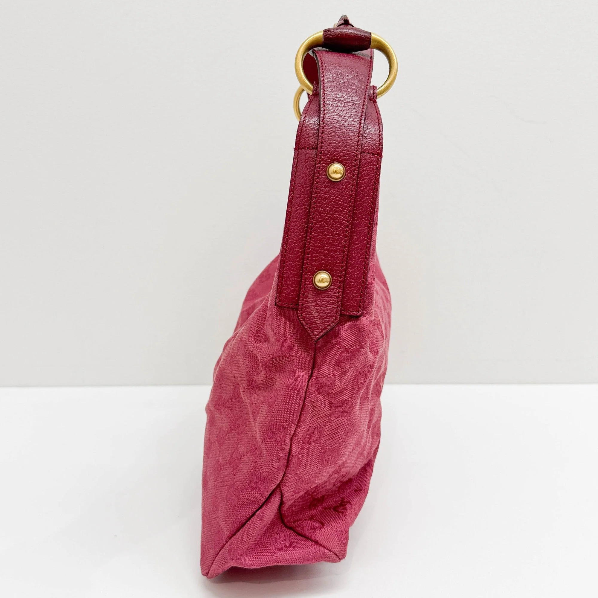 Horsebit Rose Pink GG Canvas Shoulder Bag - Image 5