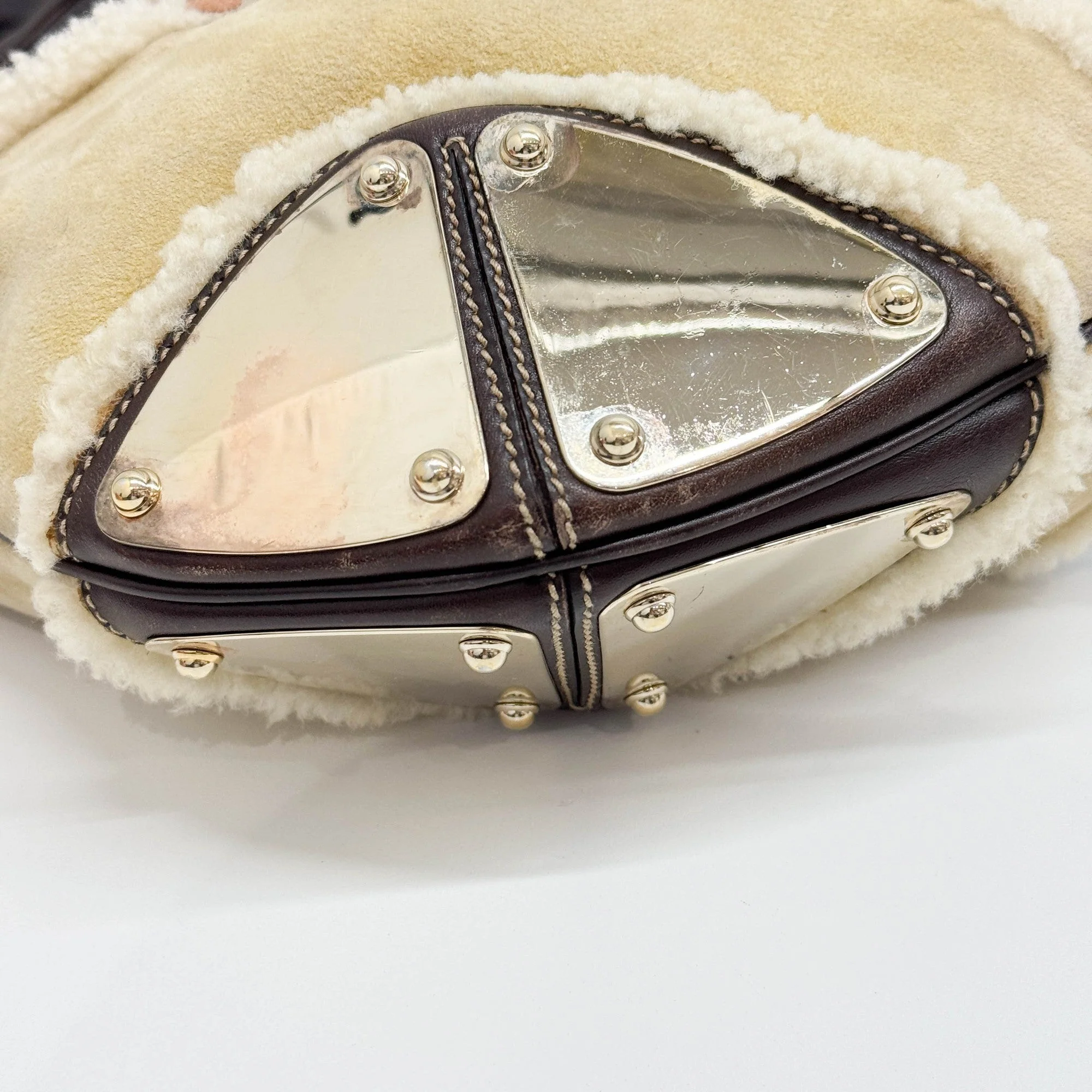Indy Deer Patchwork Brown Suede Shoulder Bag - Image 9