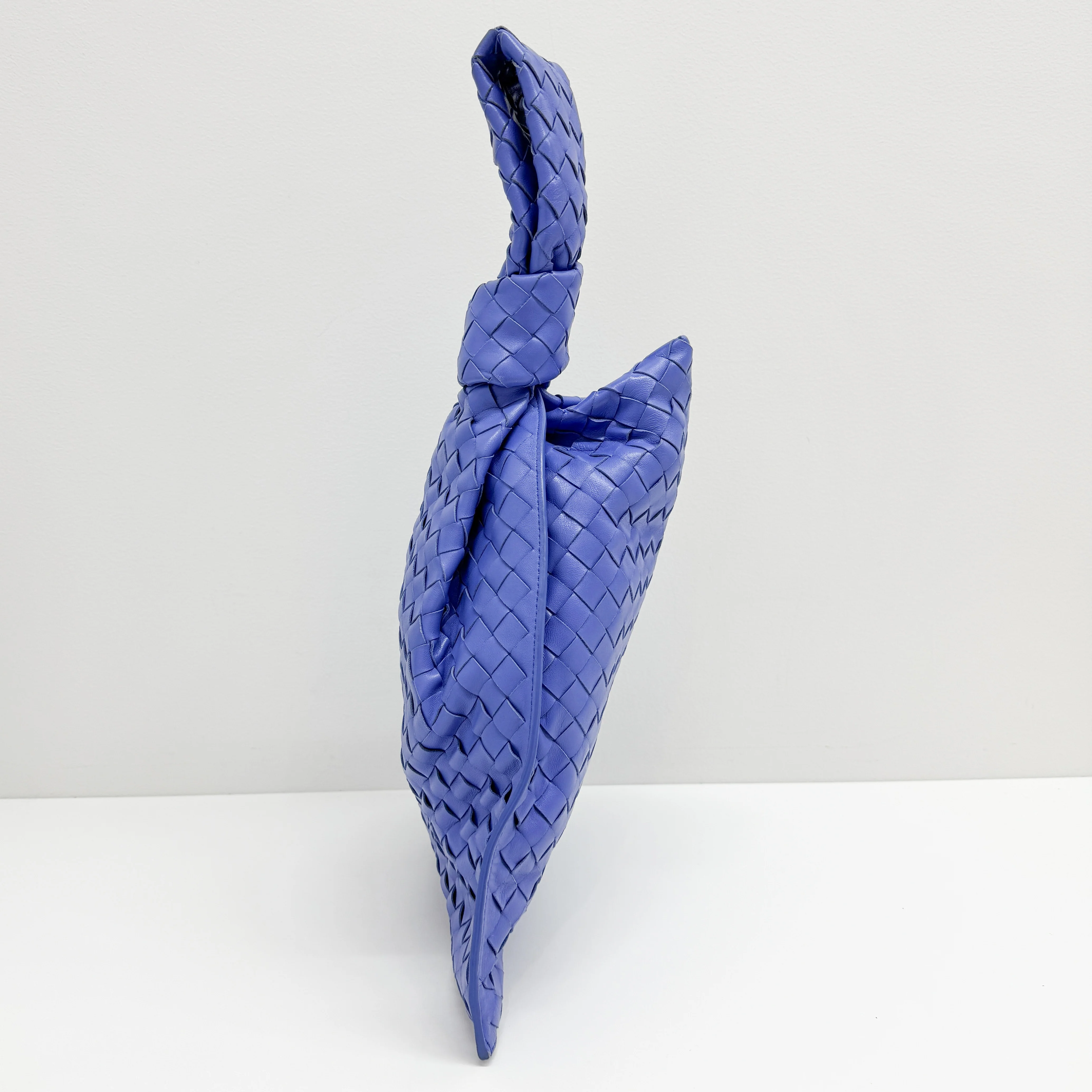 Intrecciato Blue Leather Hand Bag - Image 6