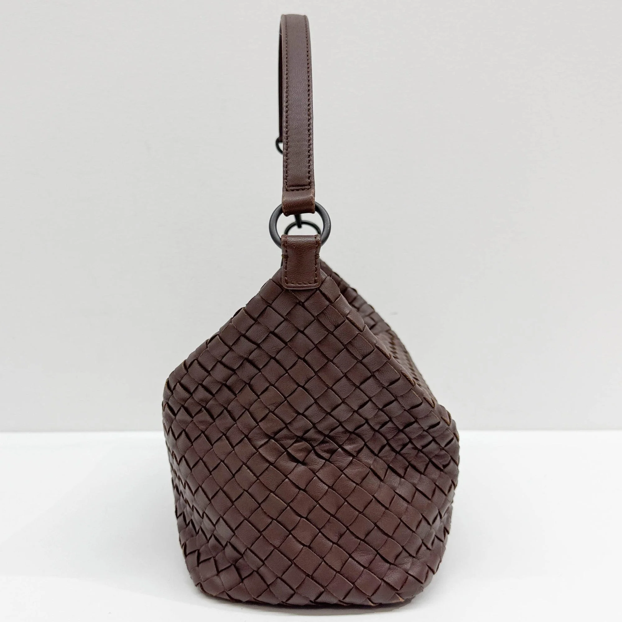 Intrecciato Brown Leather Shoulder Bag - Image 6
