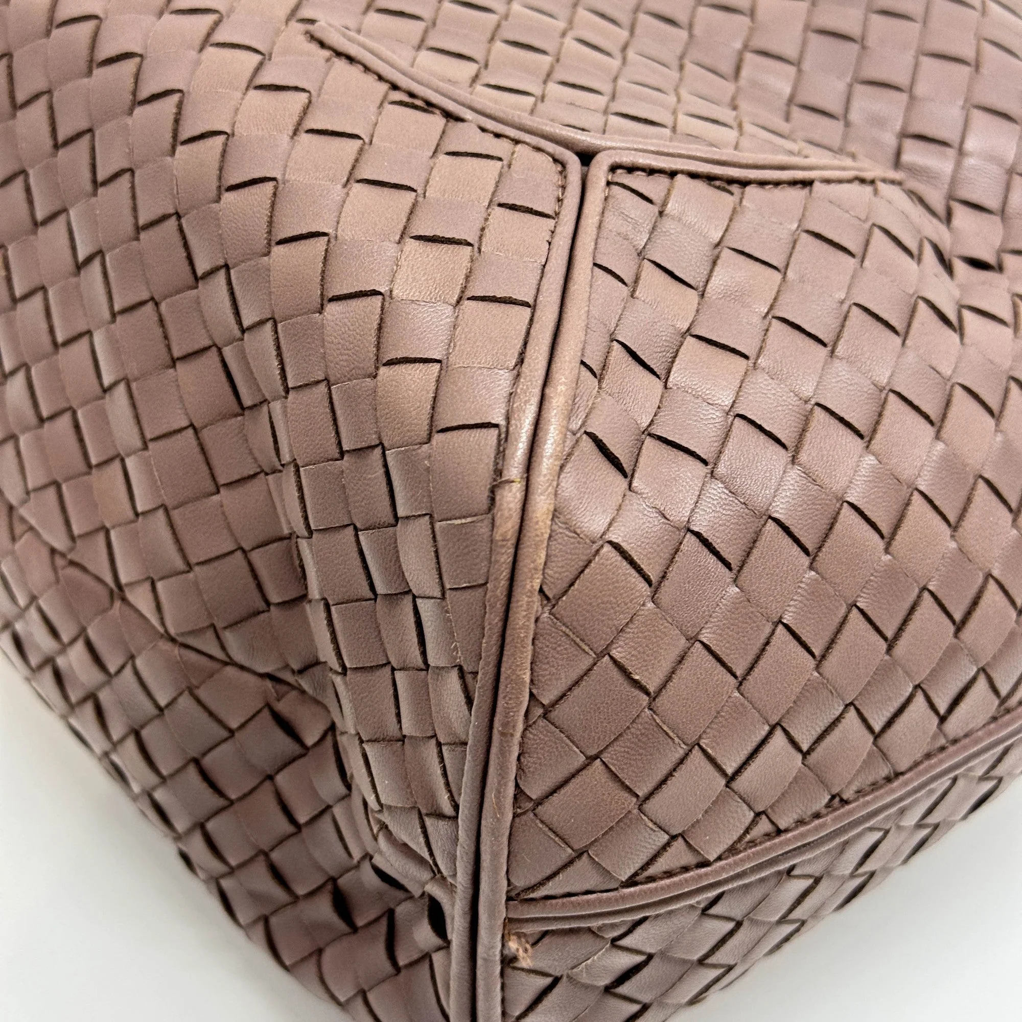 Intrecciato Deep Taupe Brown Leather Shoulder Bag - Image 12
