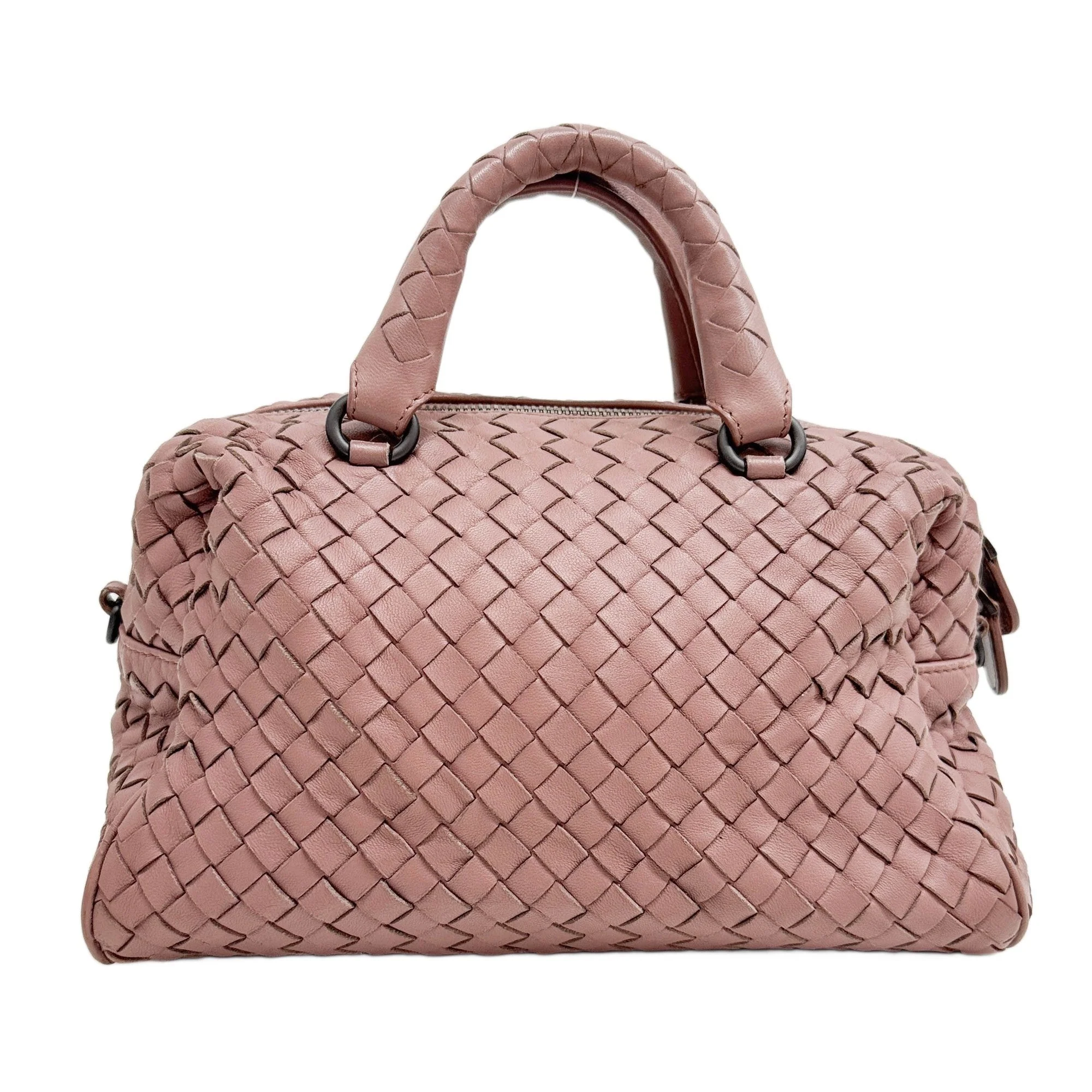 Intrecciato Mauve Purple Leather Two Way Bag - Image 2