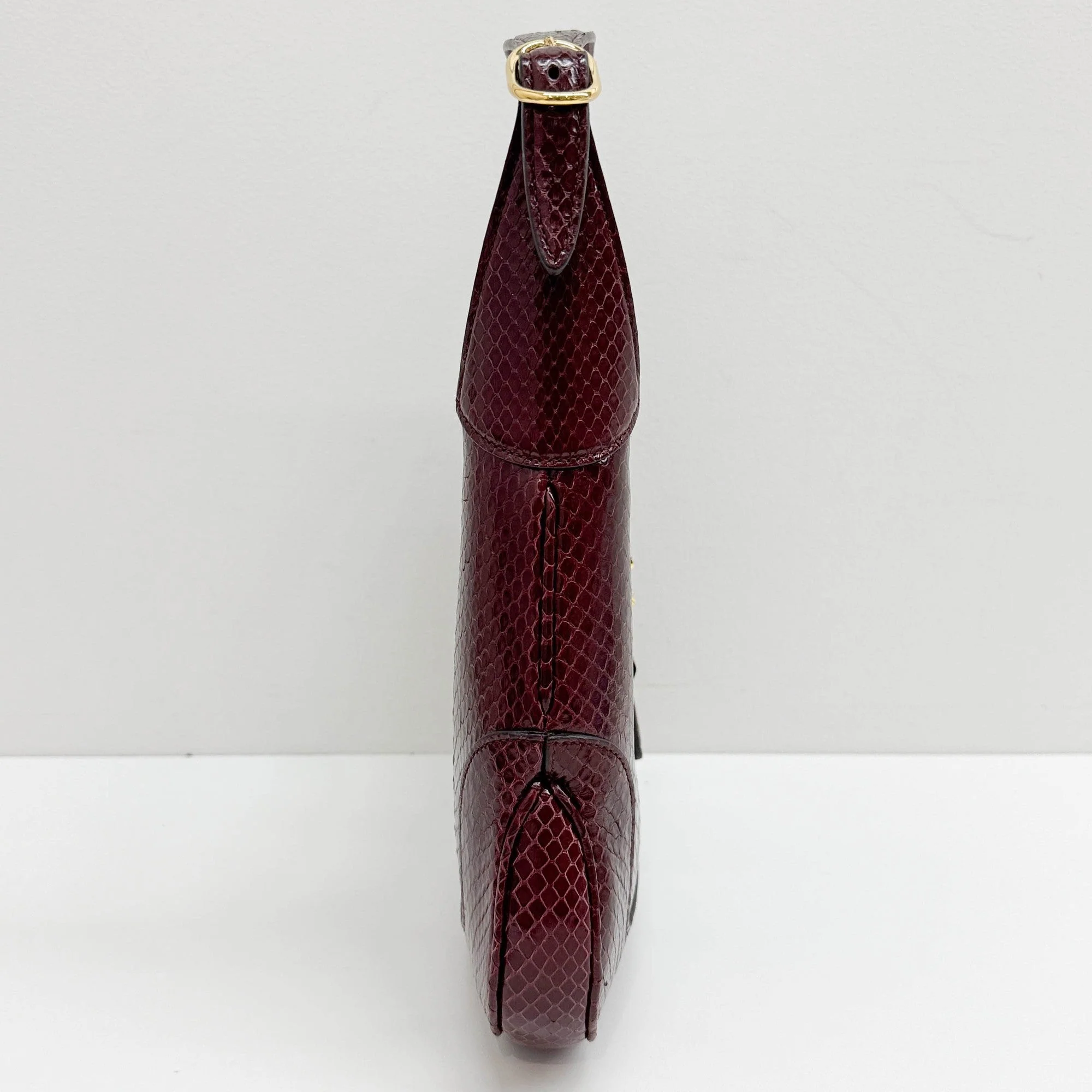 Jackie 1961 Bordeaux Python Embossed Leather Shoulder Bag - Image 6