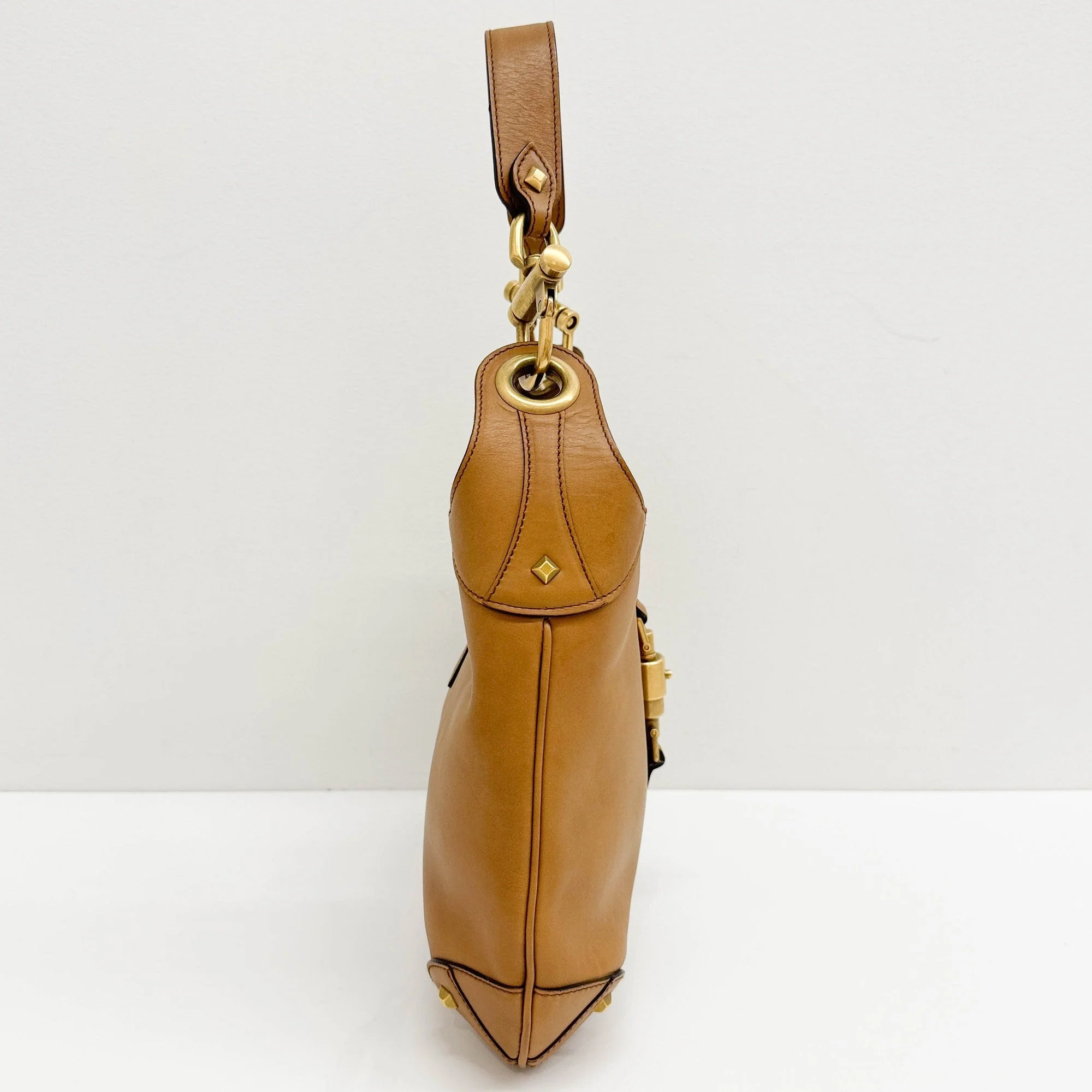 Jackie 1961 Nailhead Brown Leather Shoulder Bag - Image 5