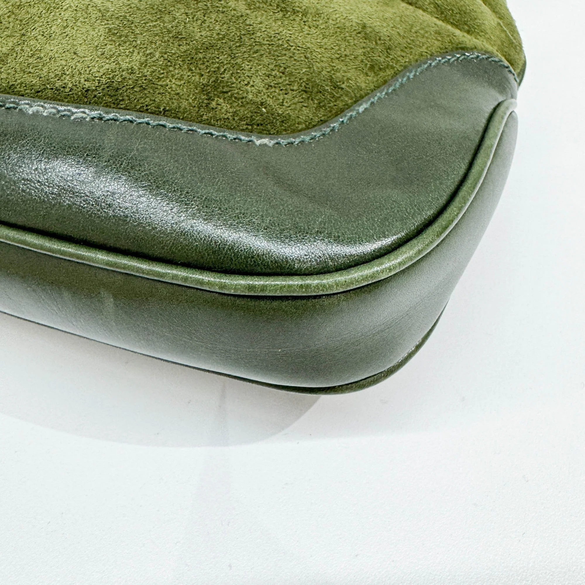 Jackie 1961 Green Suede Shoulder Bag - Image 11