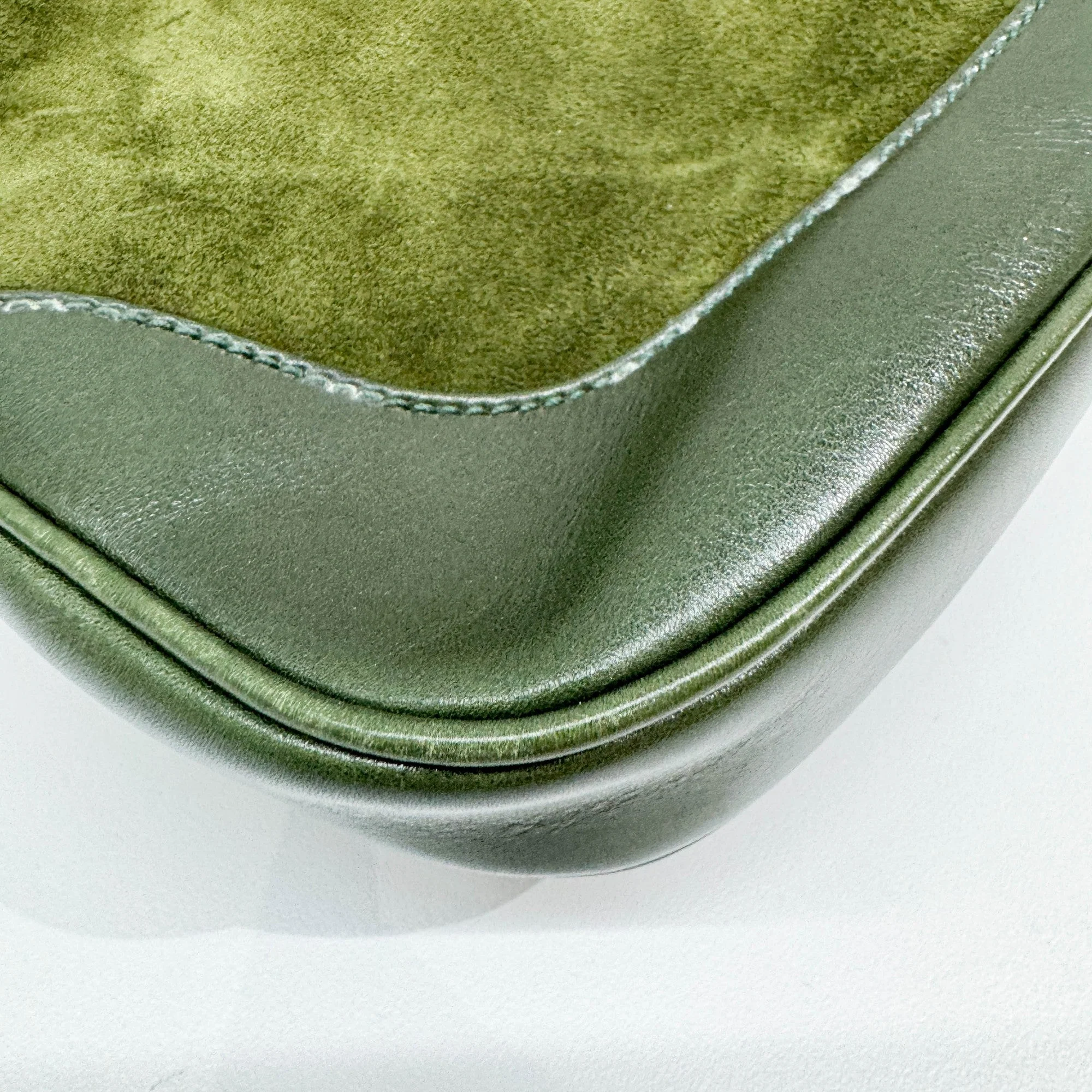 Jackie 1961 Green Suede Shoulder Bag - Image 12