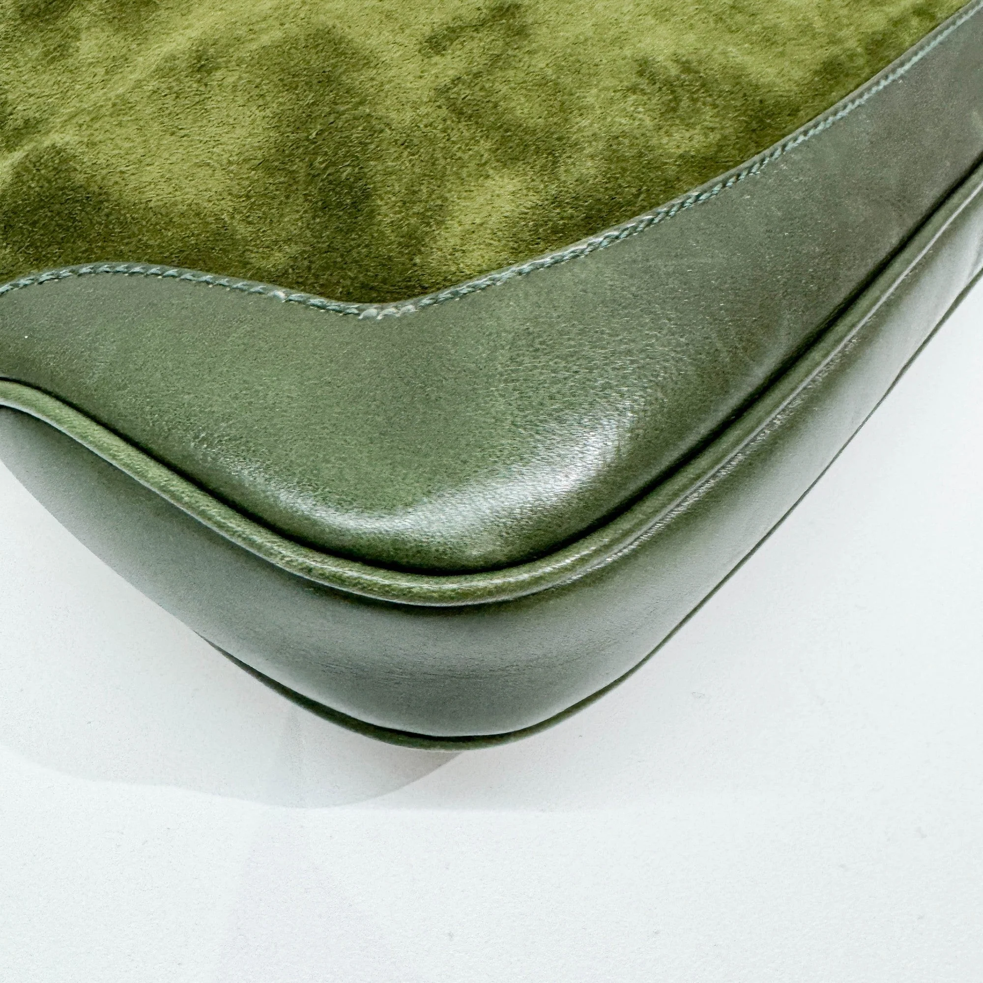 Jackie 1961 Green Suede Shoulder Bag - Image 9