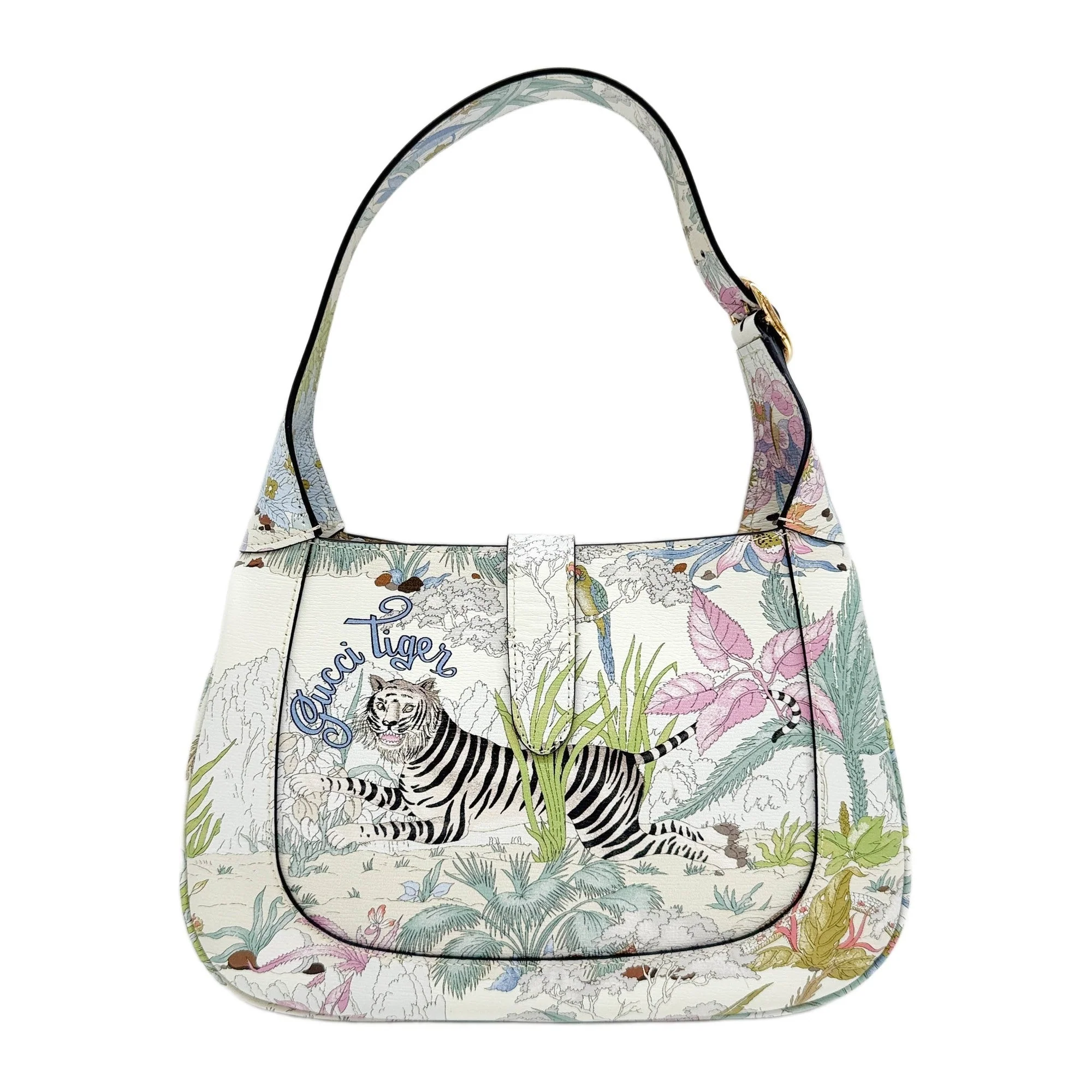 Jackie 1961 Tiger Design Multicolor Leather Shoulder Bag - Image 2