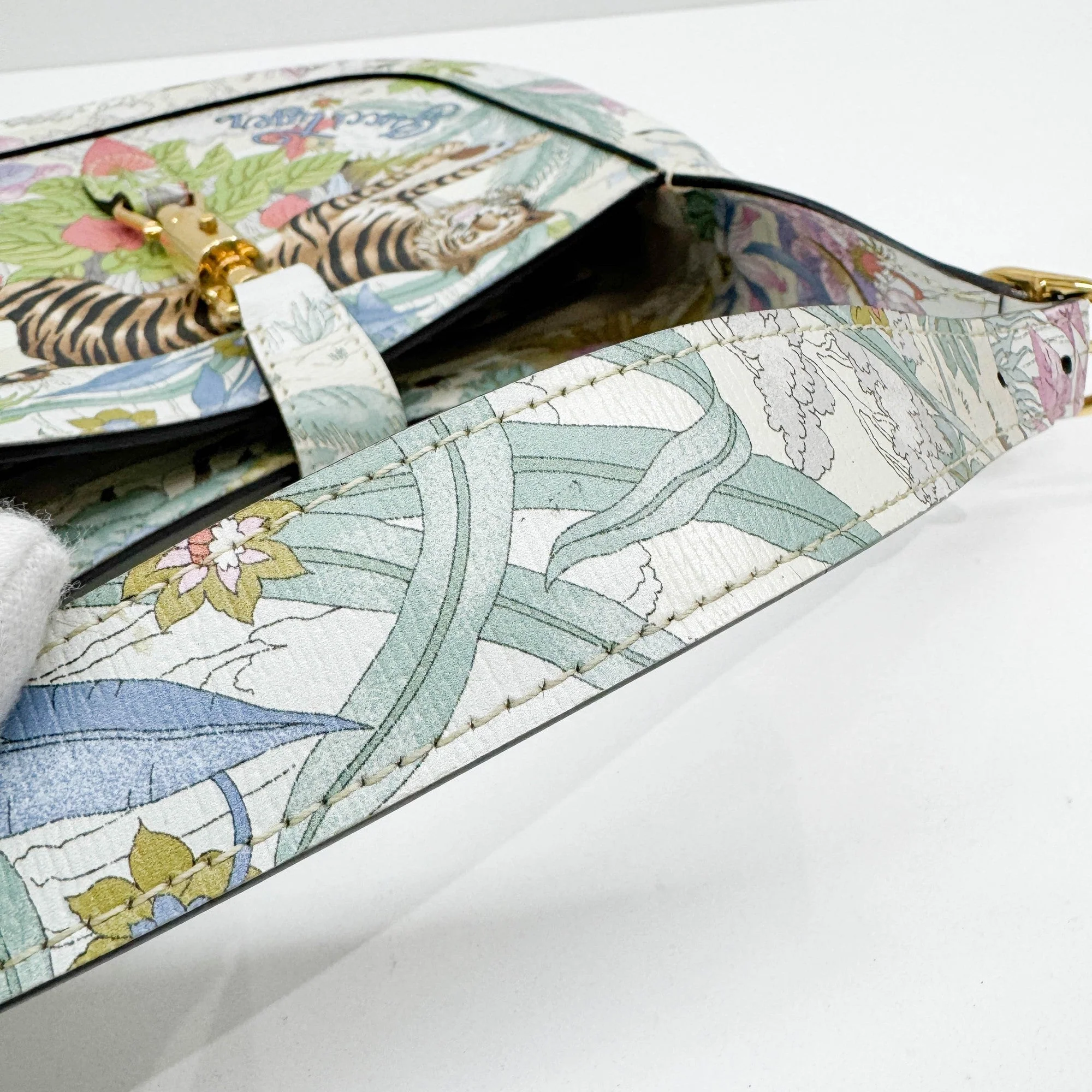 Jackie 1961 Tiger-print Leather Handle Bag - Image 9