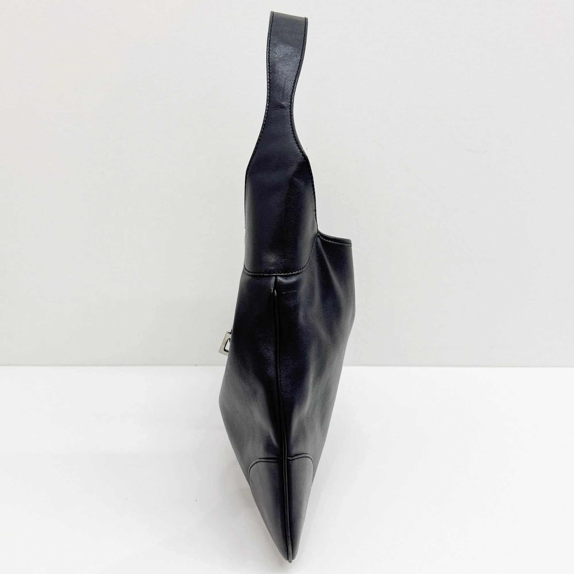 Jackie Black Leather Shoulder Bag - Image 5