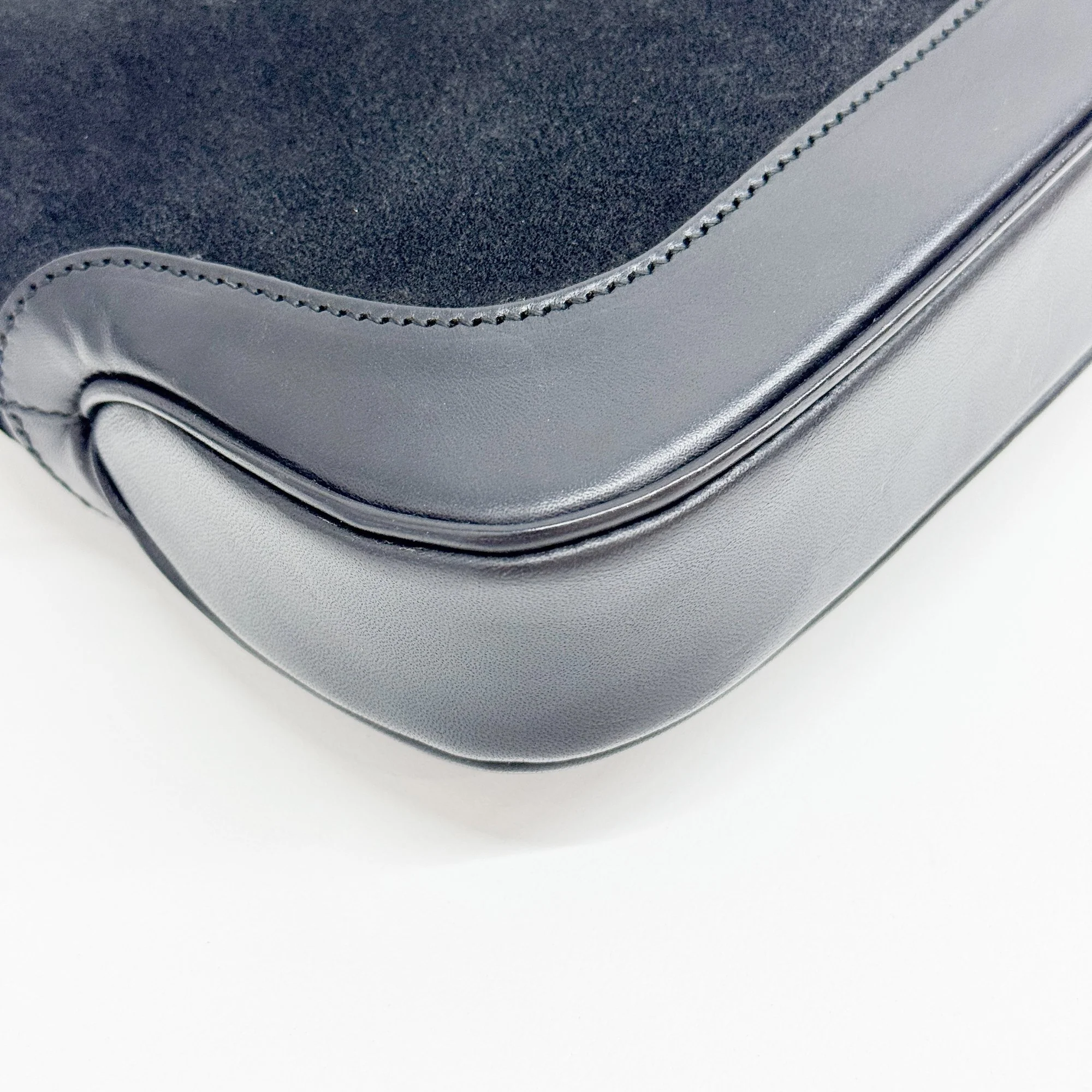 Jackie Ophidia Black Suede Shoulder Bag - Image 8