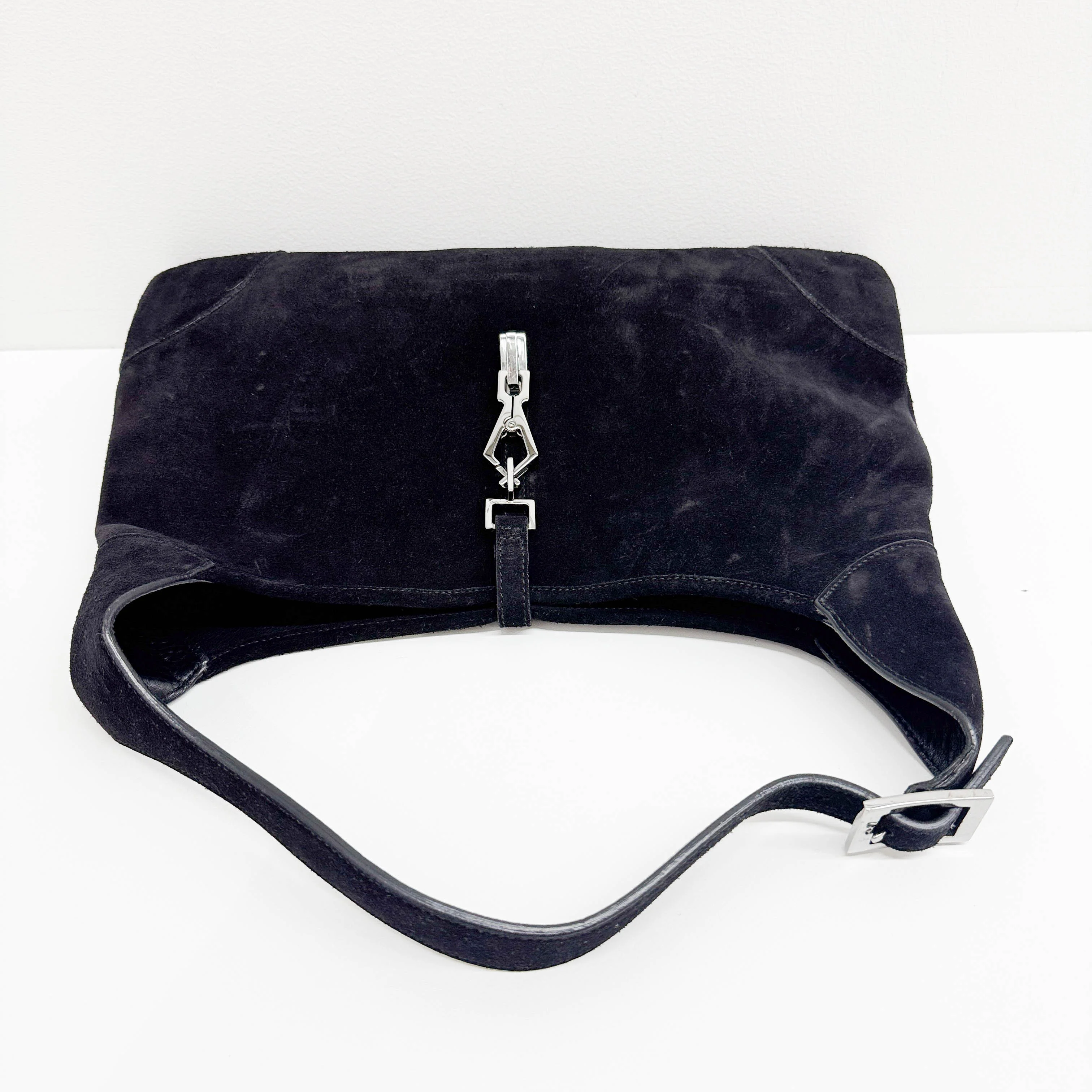 Jackie Black Suede Shoulder Bag - Image 5