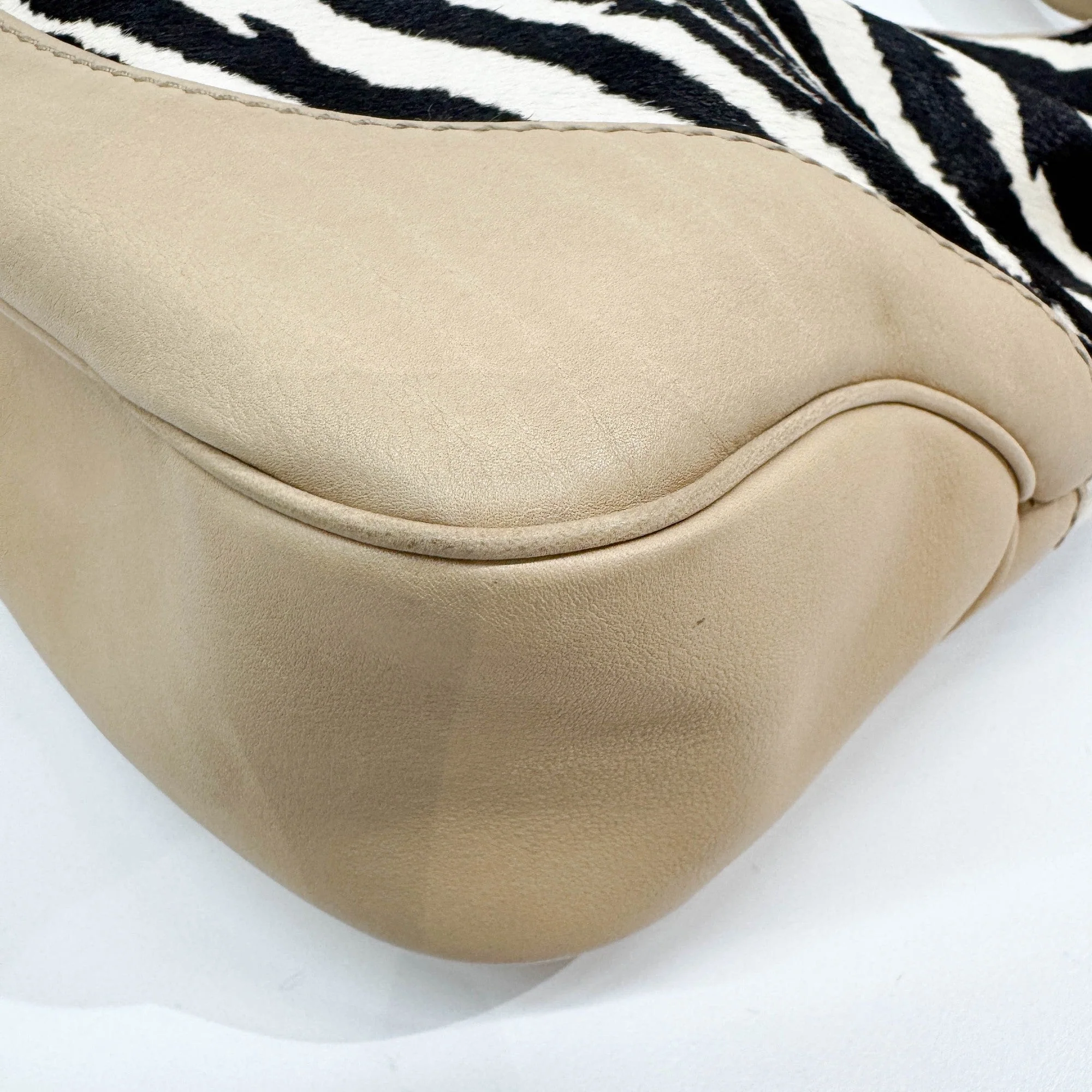 Jackie Black & White Zebra Print Pony Hair Shoulder Bag - Image 10