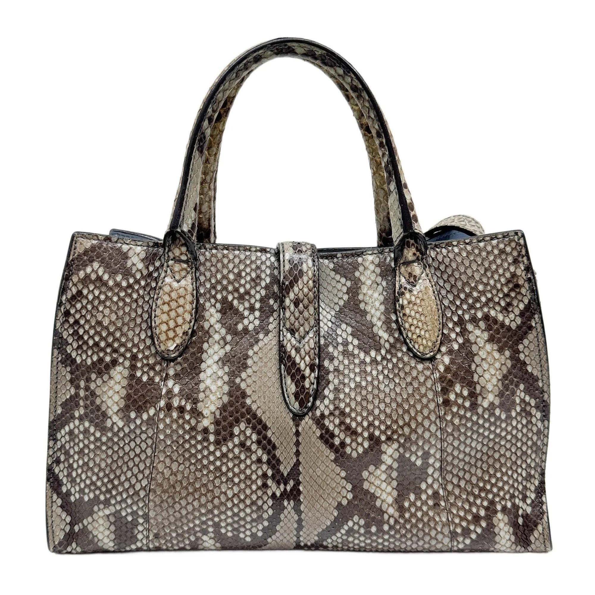 Jackie 1961 Blue & Brown Python Embossed Leather Two Way Bag - Image 2