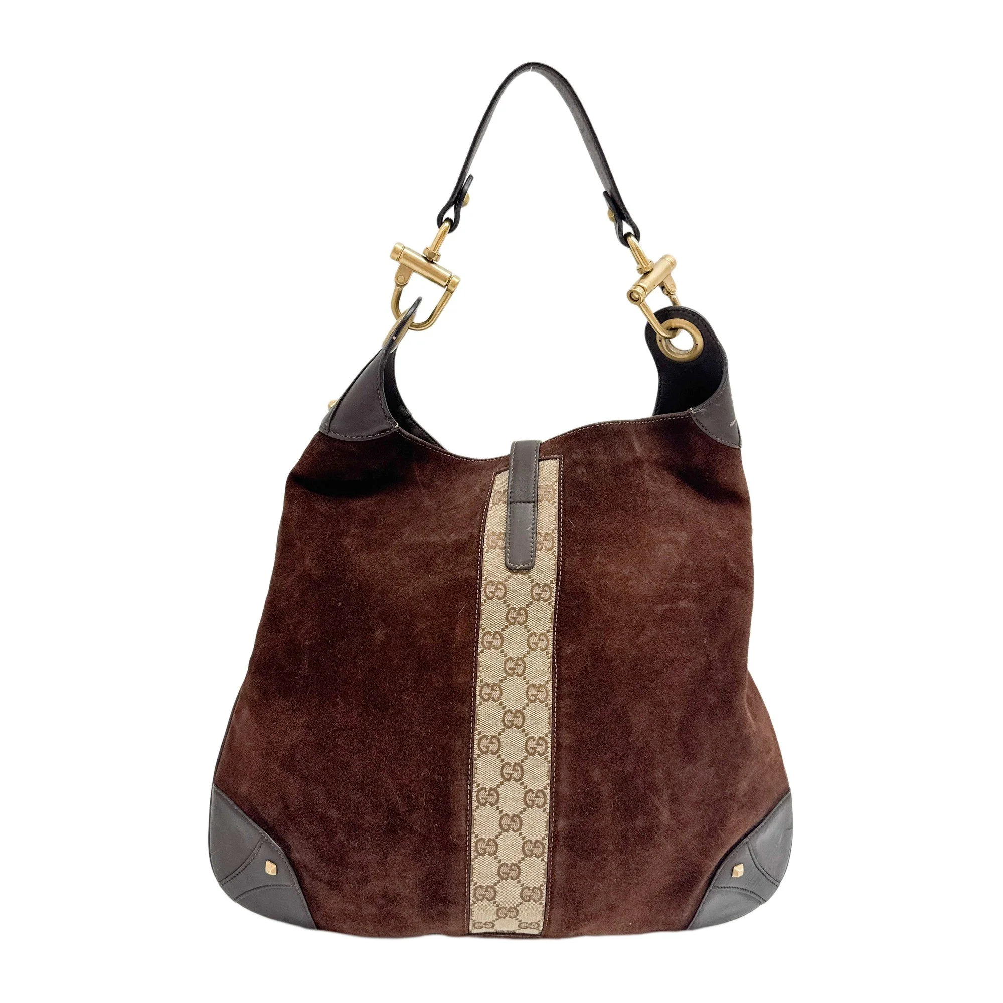 Jackie 1961 Nailhead Brown Suede Shoulder Bag - Image 16
