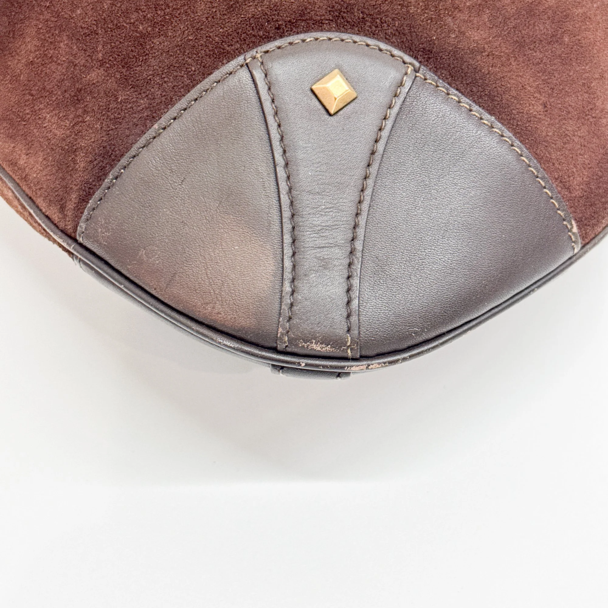 Jackie 1961 Nailhead Brown Suede Shoulder Bag - Image 9