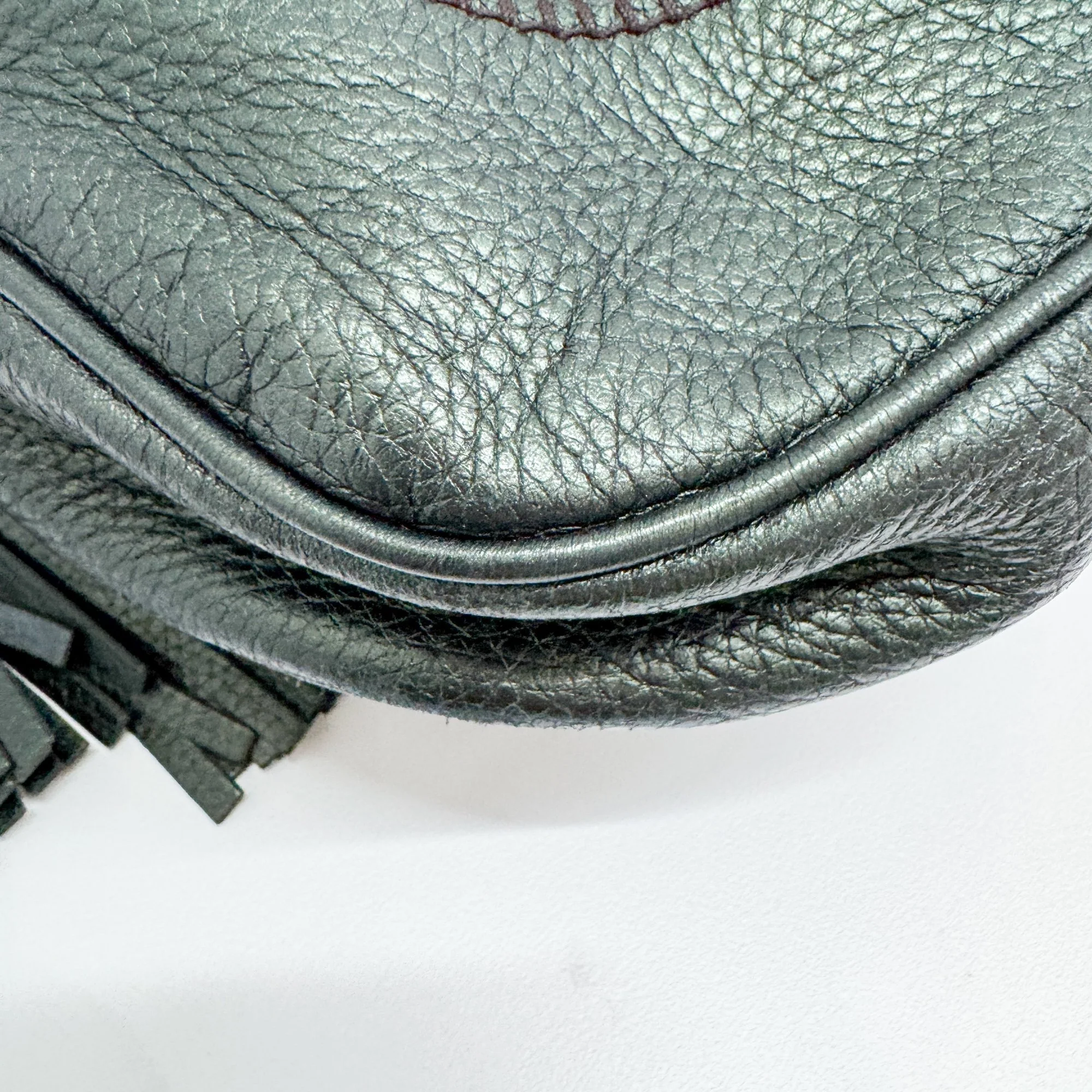 New Jackie 1961 Deep Green Metallic Leather Shoulder Bag - Image 11