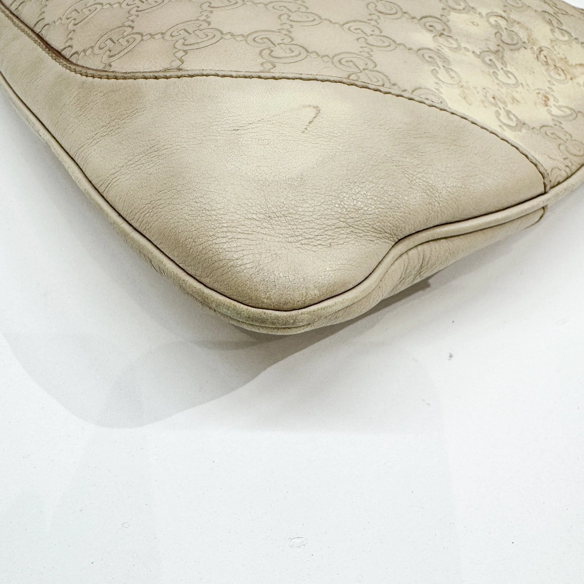 Jackie Eggshell White Monogram Leather Shoulder Bag - Image 11