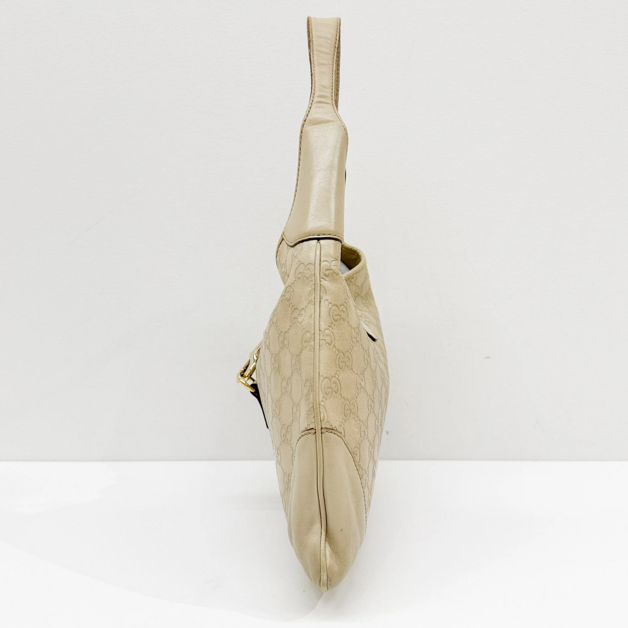 Jackie Eggshell White Monogram Leather Shoulder Bag - Image 5