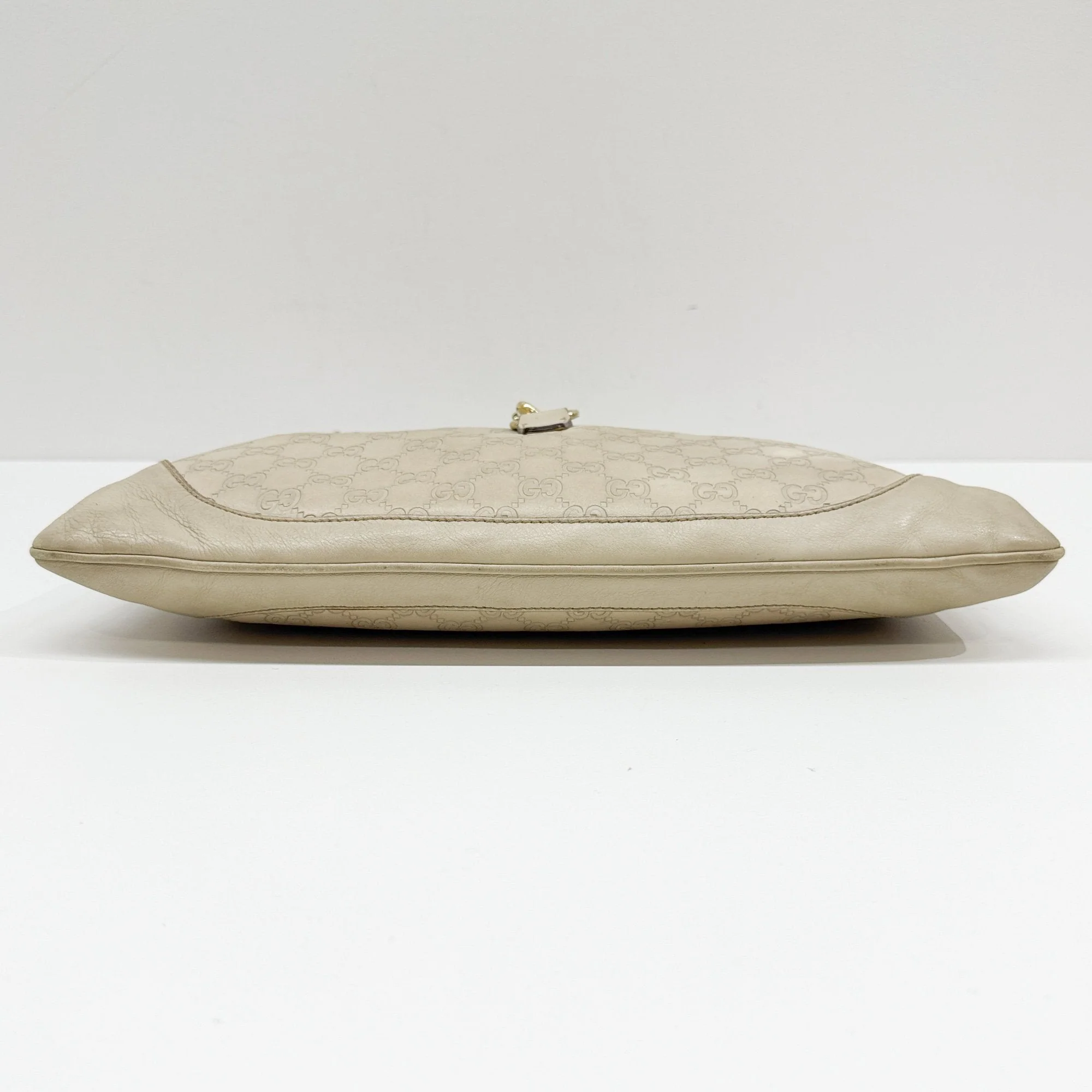 Jackie Eggshell White Monogram Leather Shoulder Bag - Image 7