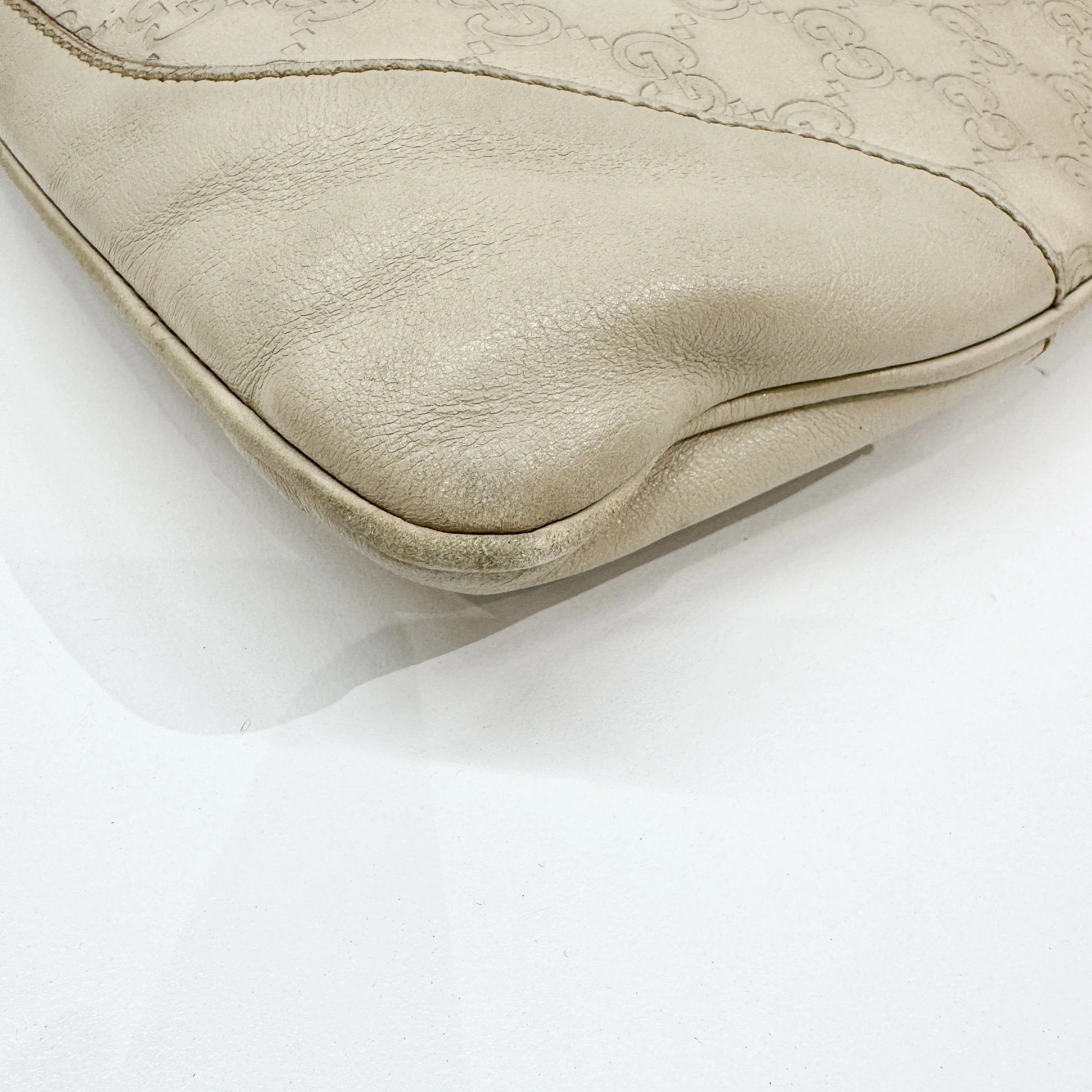 Jackie Eggshell White Monogram Leather Shoulder Bag - Image 9