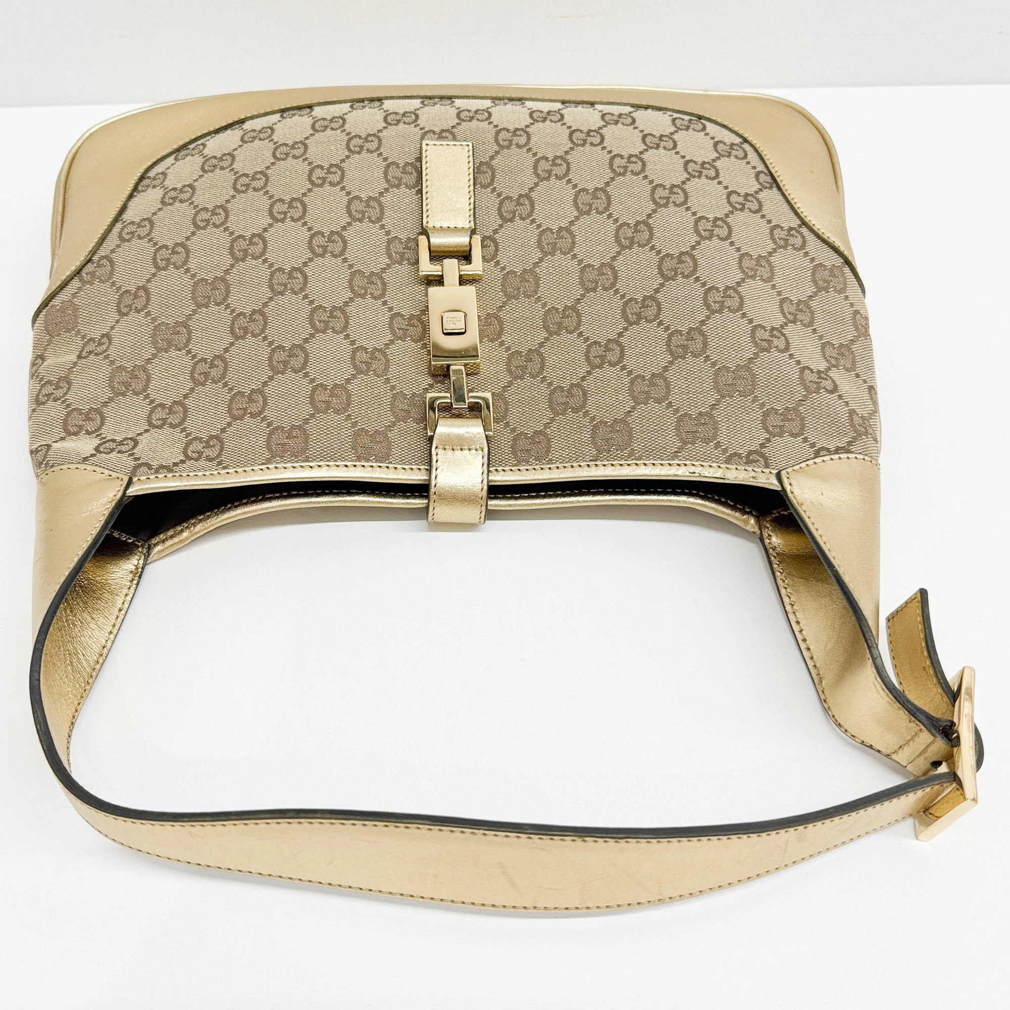 Jackie Gold GG Canvas Shoulder Bag - Image 6