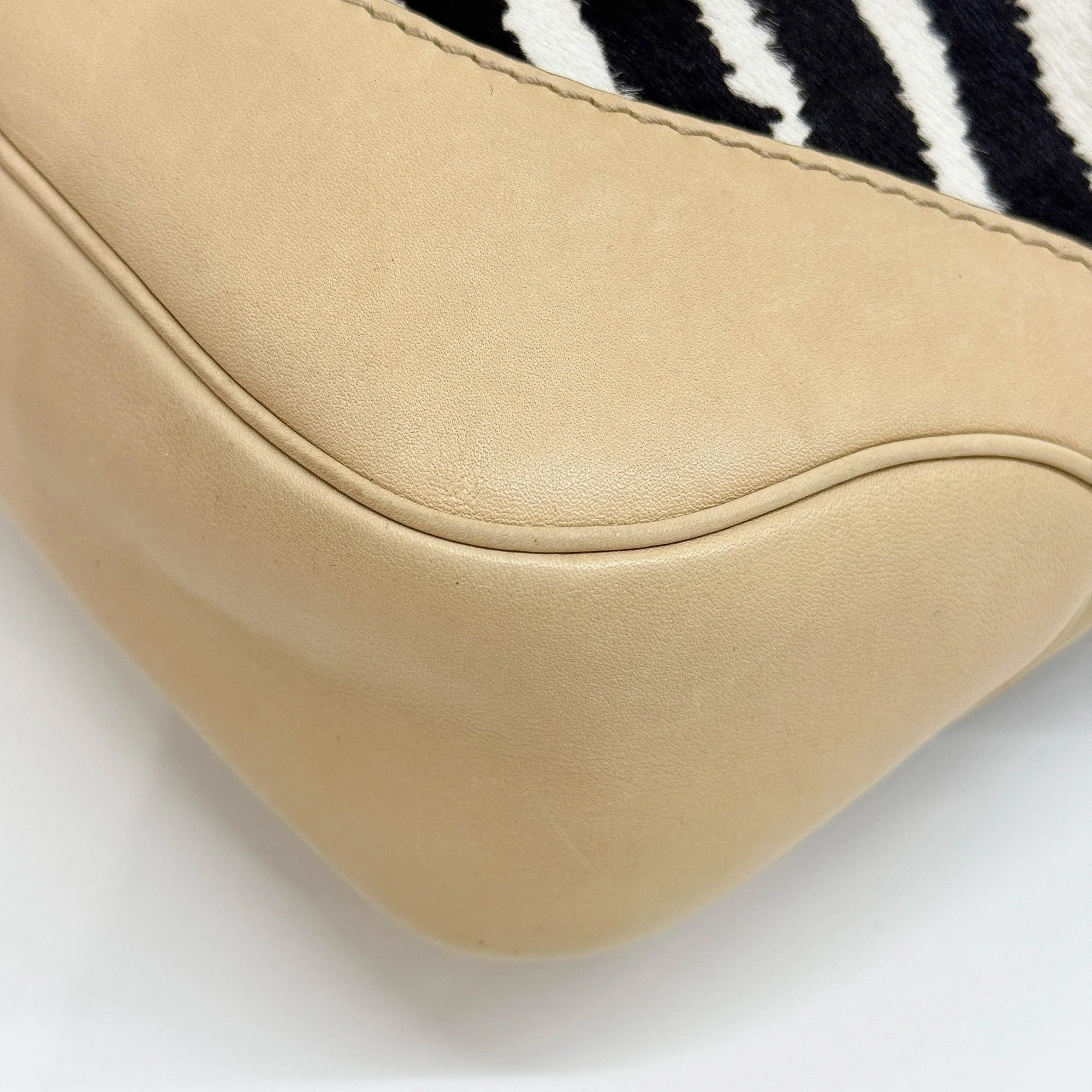 Jackie 1961 Zebra Print Pony Hair Shoulder Bag - Image 12