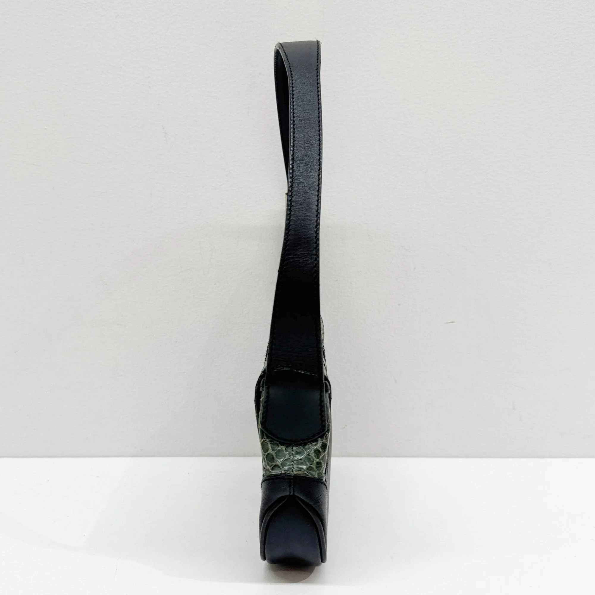 Jackie Olive Green Python Leather Shoulder Bag - Image 4