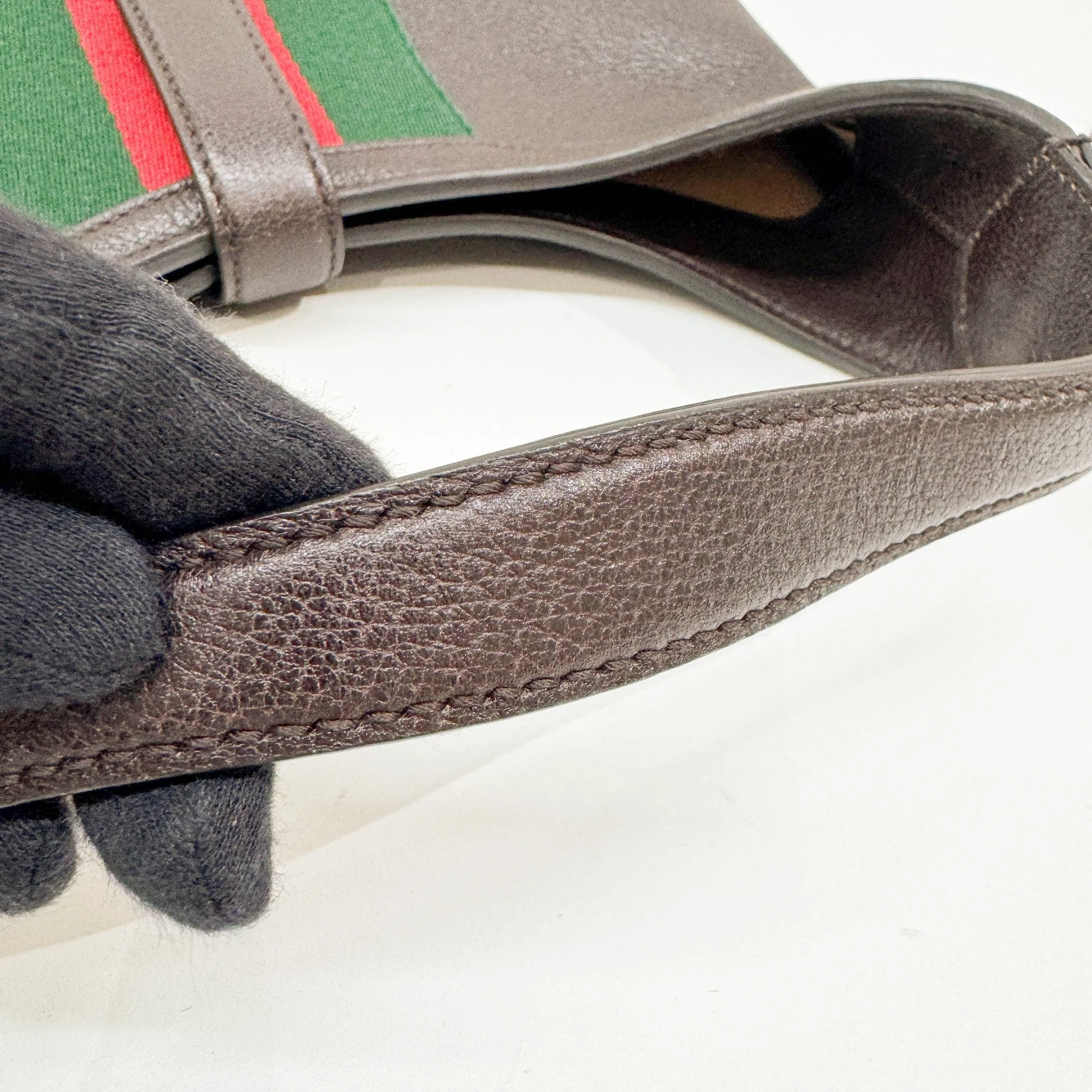 Jackie 1961 Ophidia Espresso Leather Shoulder Bag - Image 10