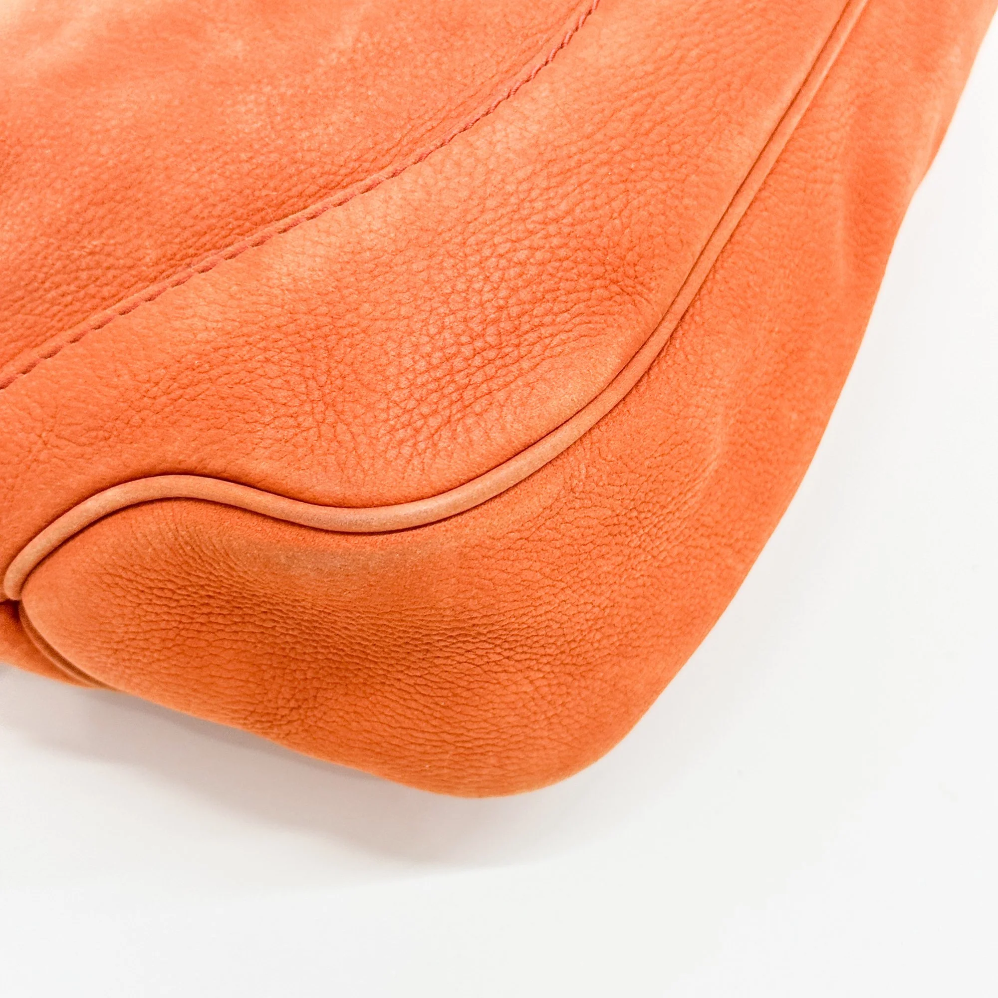 Jackie 1961 Orange Nubuck Leather Shoulder Bag - Image 11
