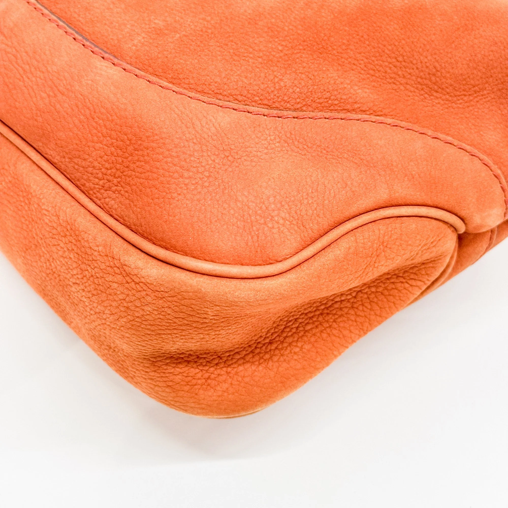 Jackie 1961 Orange Nubuck Leather Shoulder Bag - Image 12
