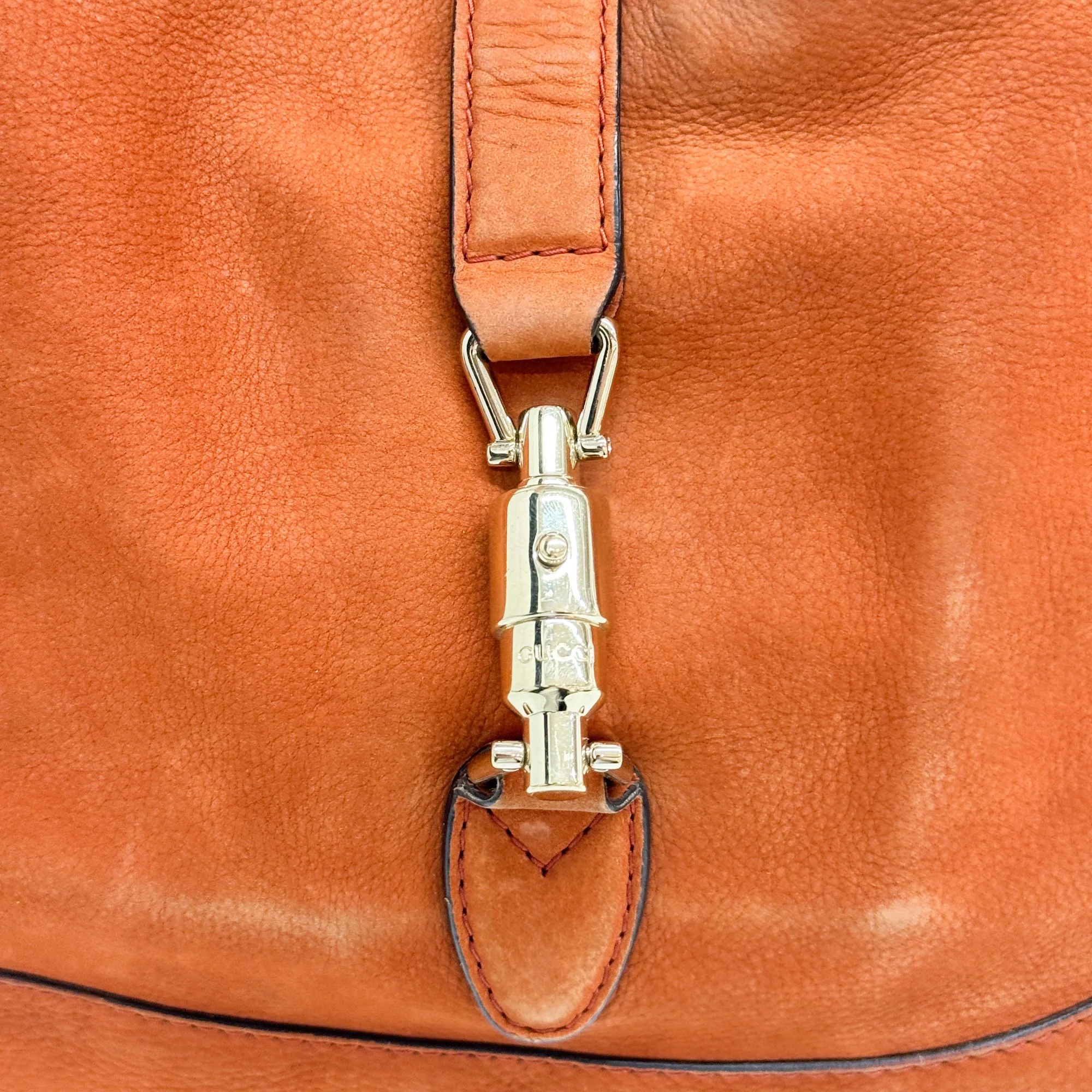 Jackie 1961 Orange Nubuck Leather Shoulder Bag - Image 13