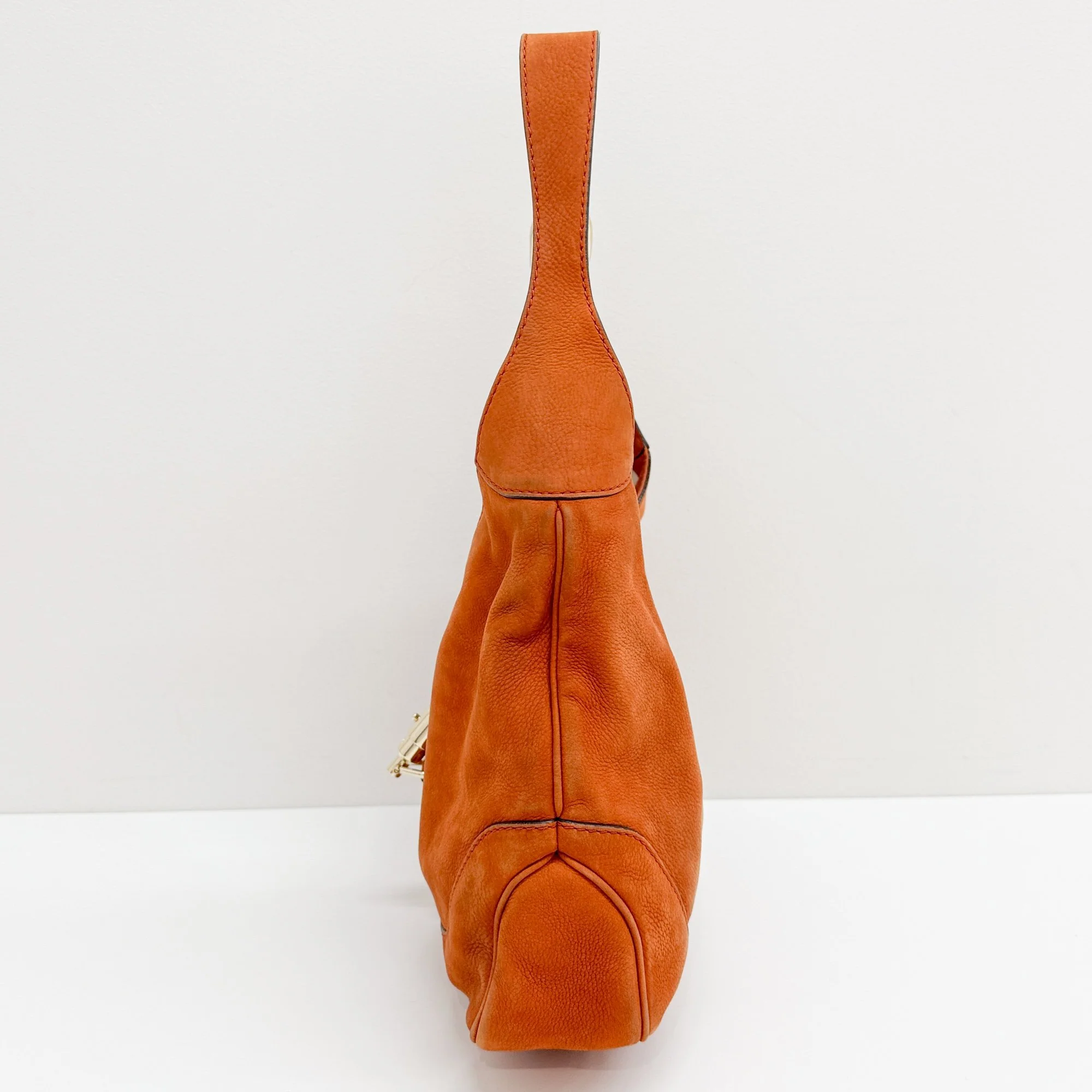 Jackie 1961 Orange Nubuck Leather Shoulder Bag - Image 6