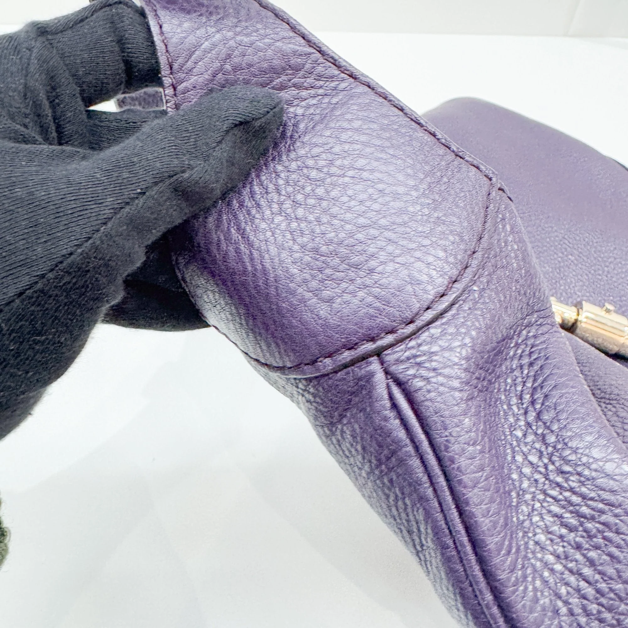 Jackie 1961 Purple Leather Two Way Bag - Image 10