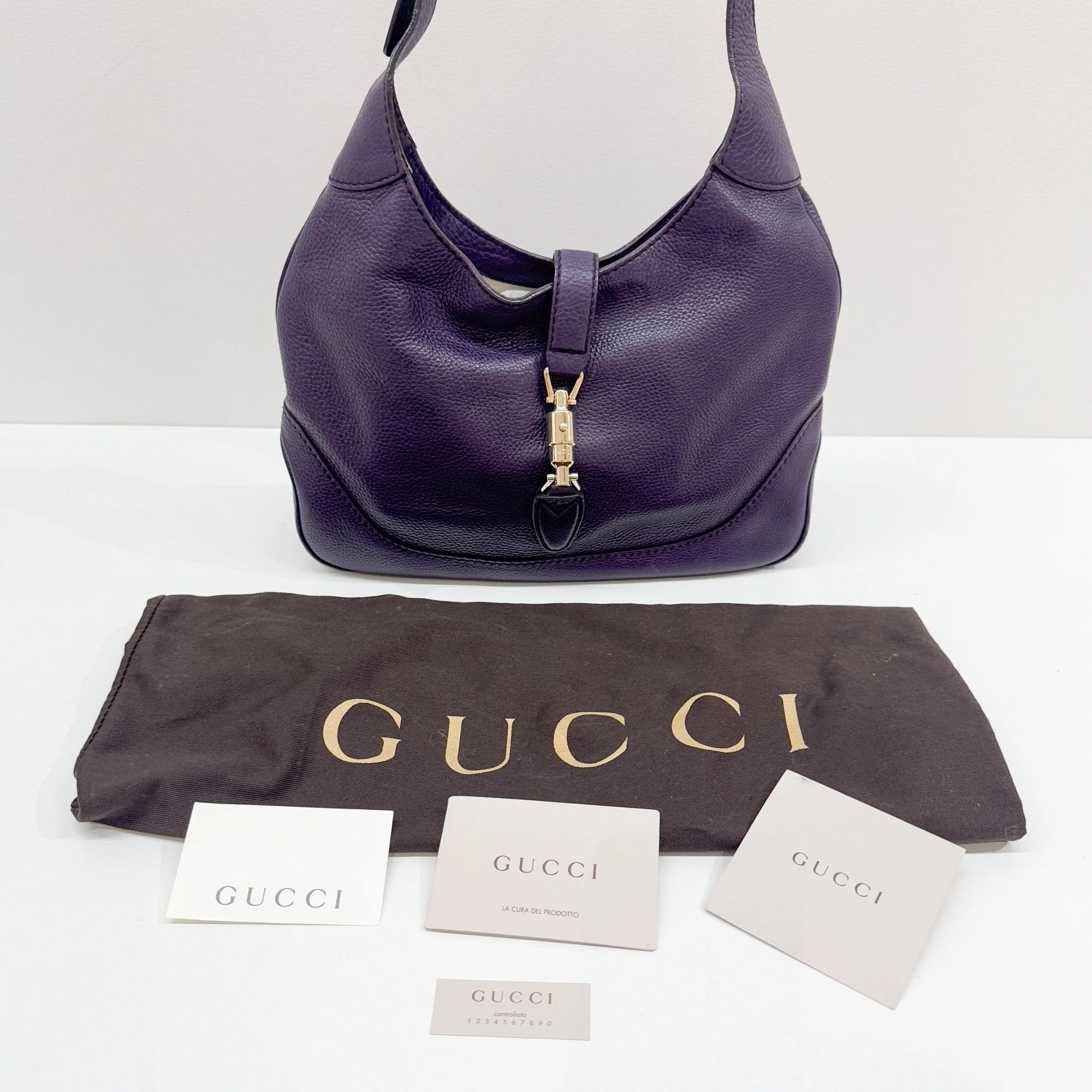 Jackie 1961 Purple Leather Two Way Bag - Image 4