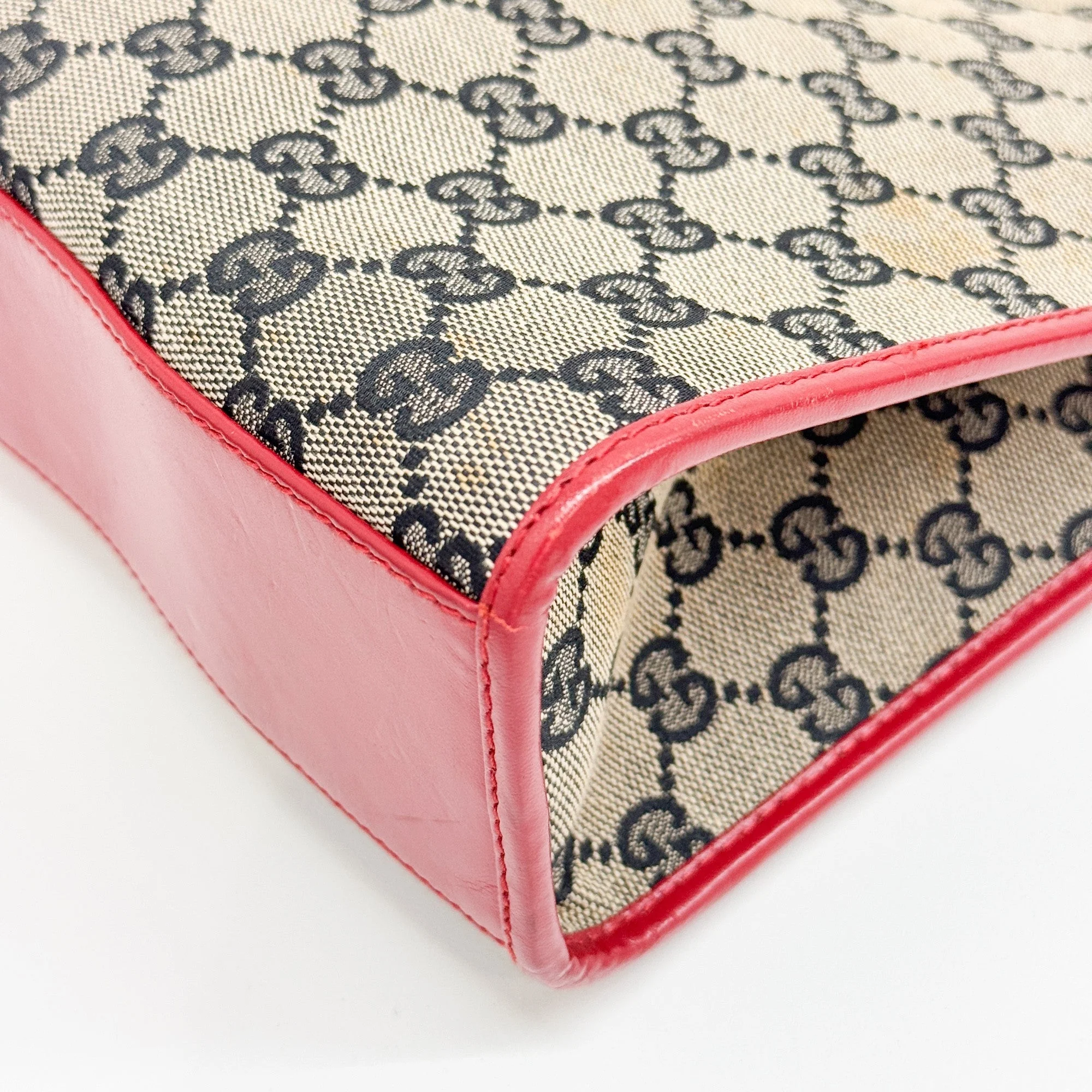 Jackie Red GG Canvas Shoulder Bag - Image 10