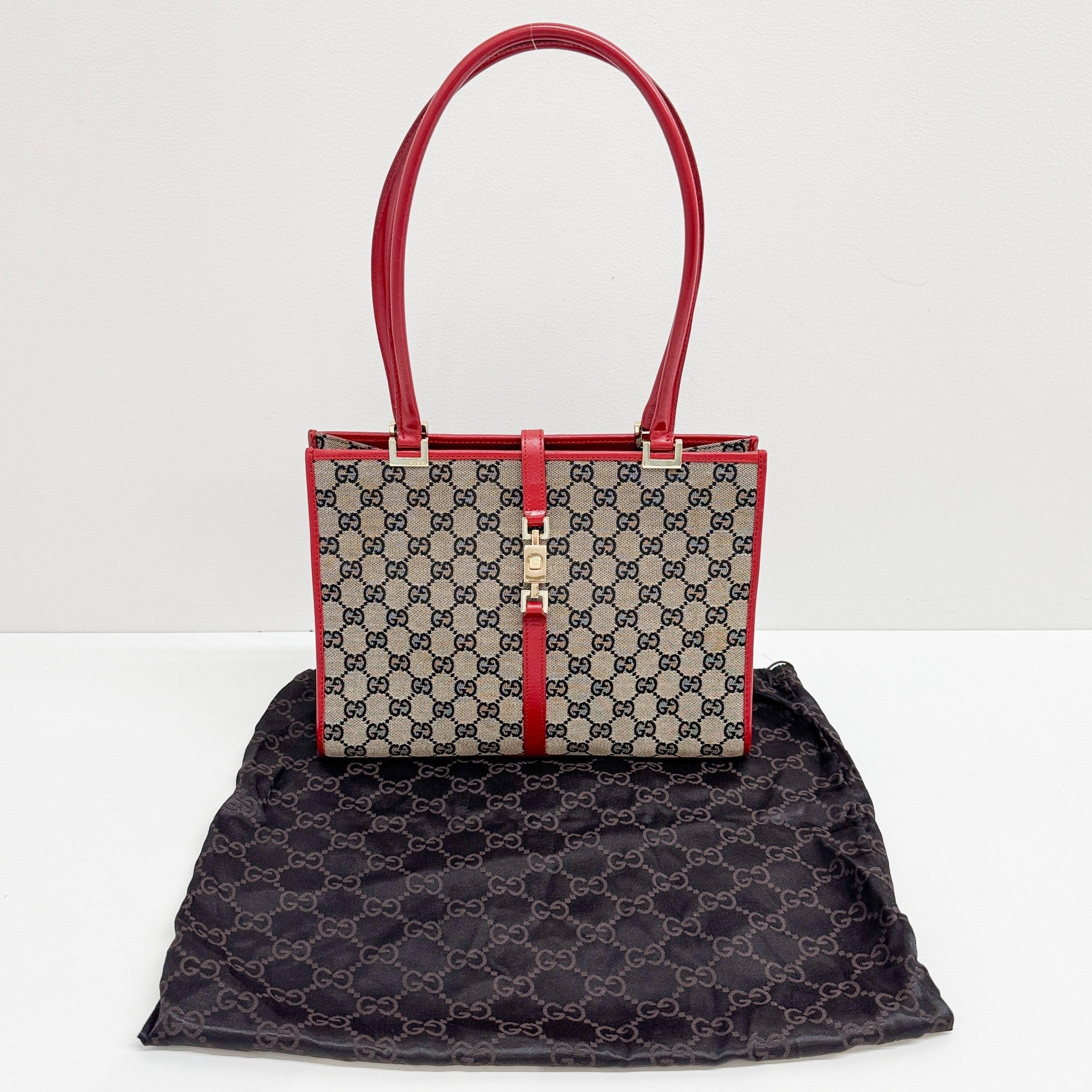 Jackie Red GG Canvas Shoulder Bag - Image 4