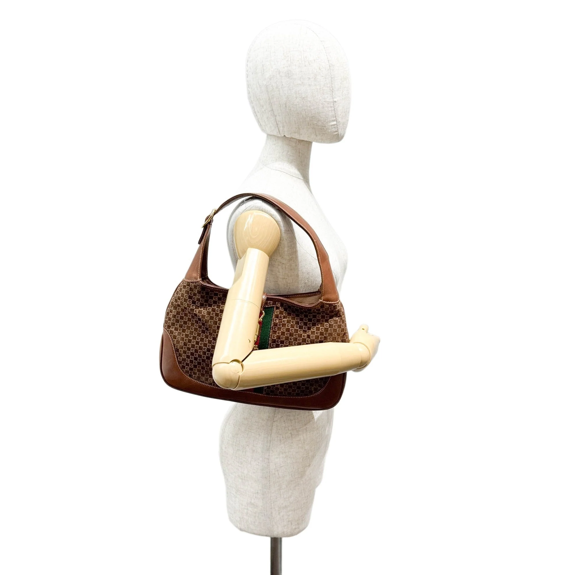 Jackie 1961 Ophidia Brown Suede Shoulder Bag - Image 3