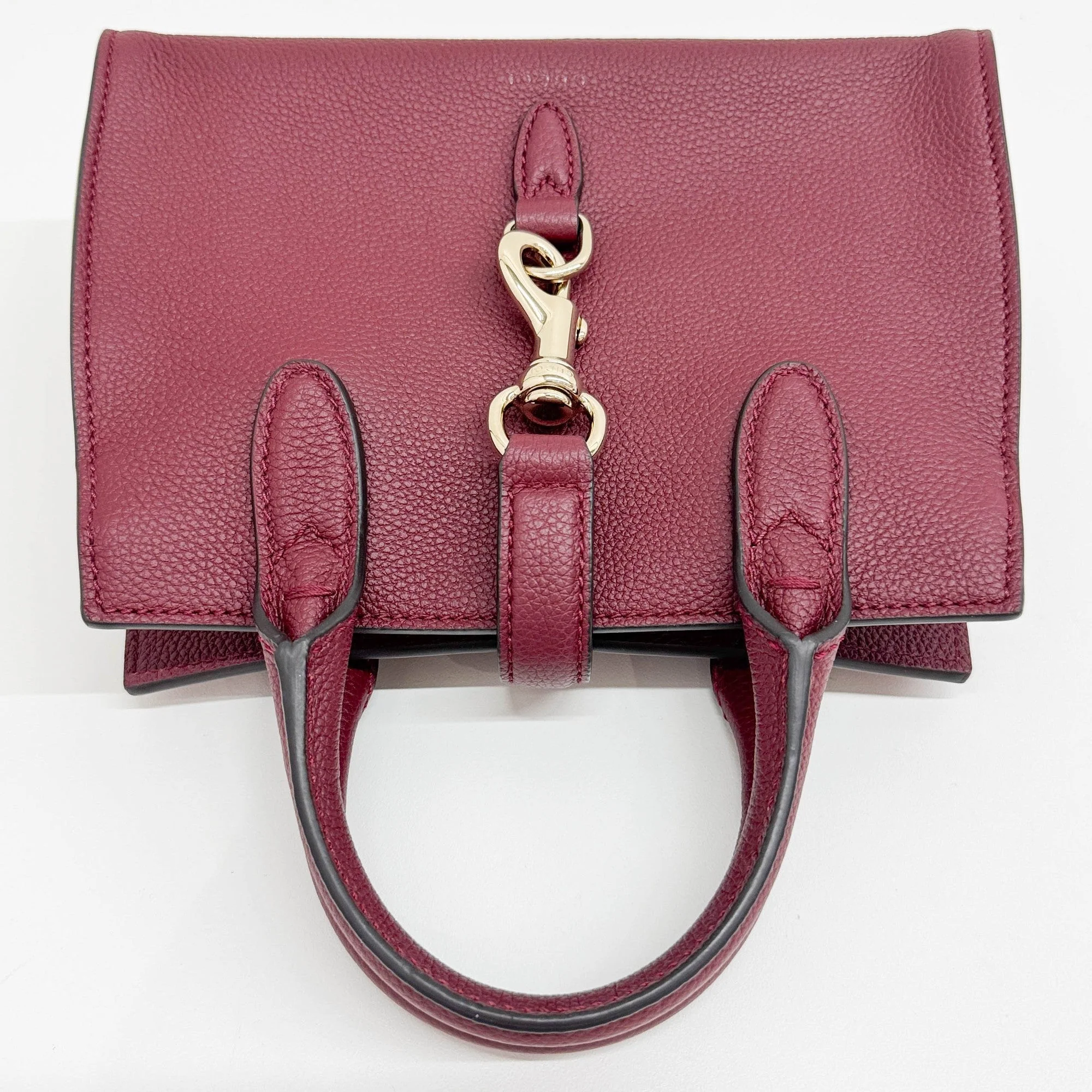 Jackie Soft Tote Burgundy Leather Two Way Bag - Image 7