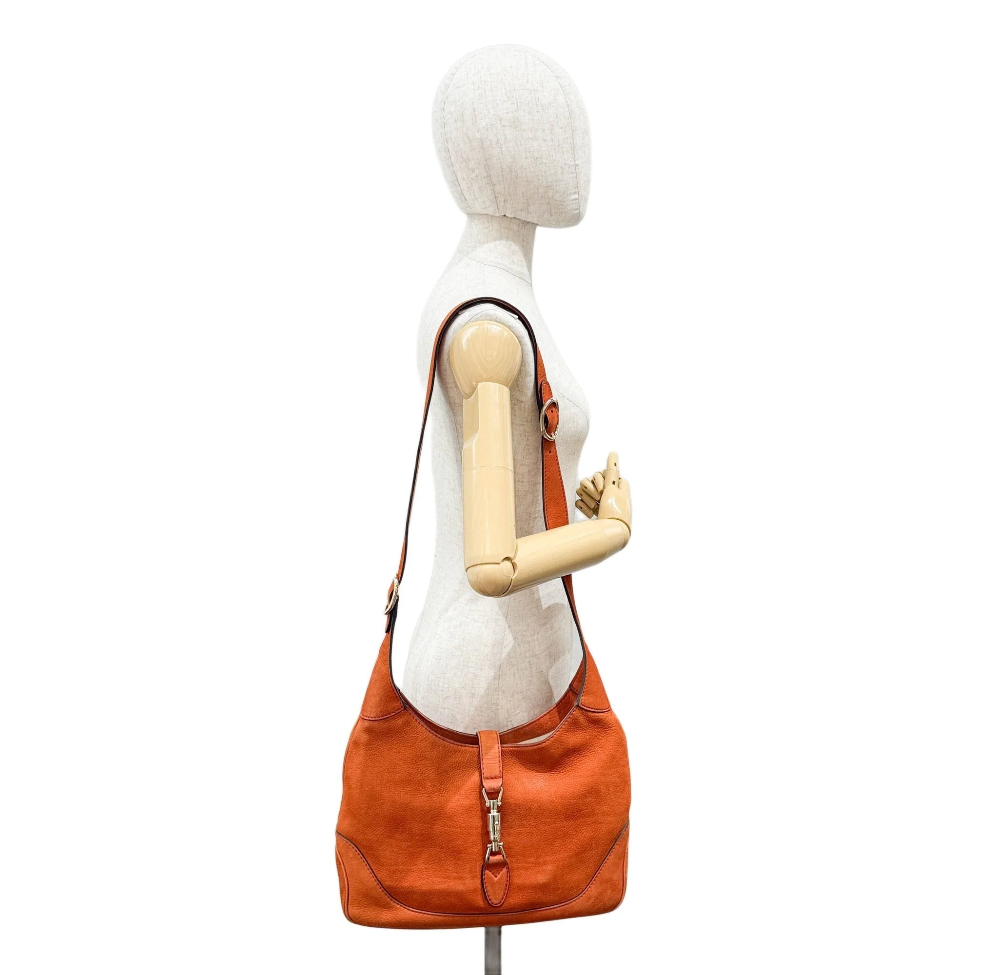 Jackie 1961 Tangerine Leather Two Way Bag - Image 3