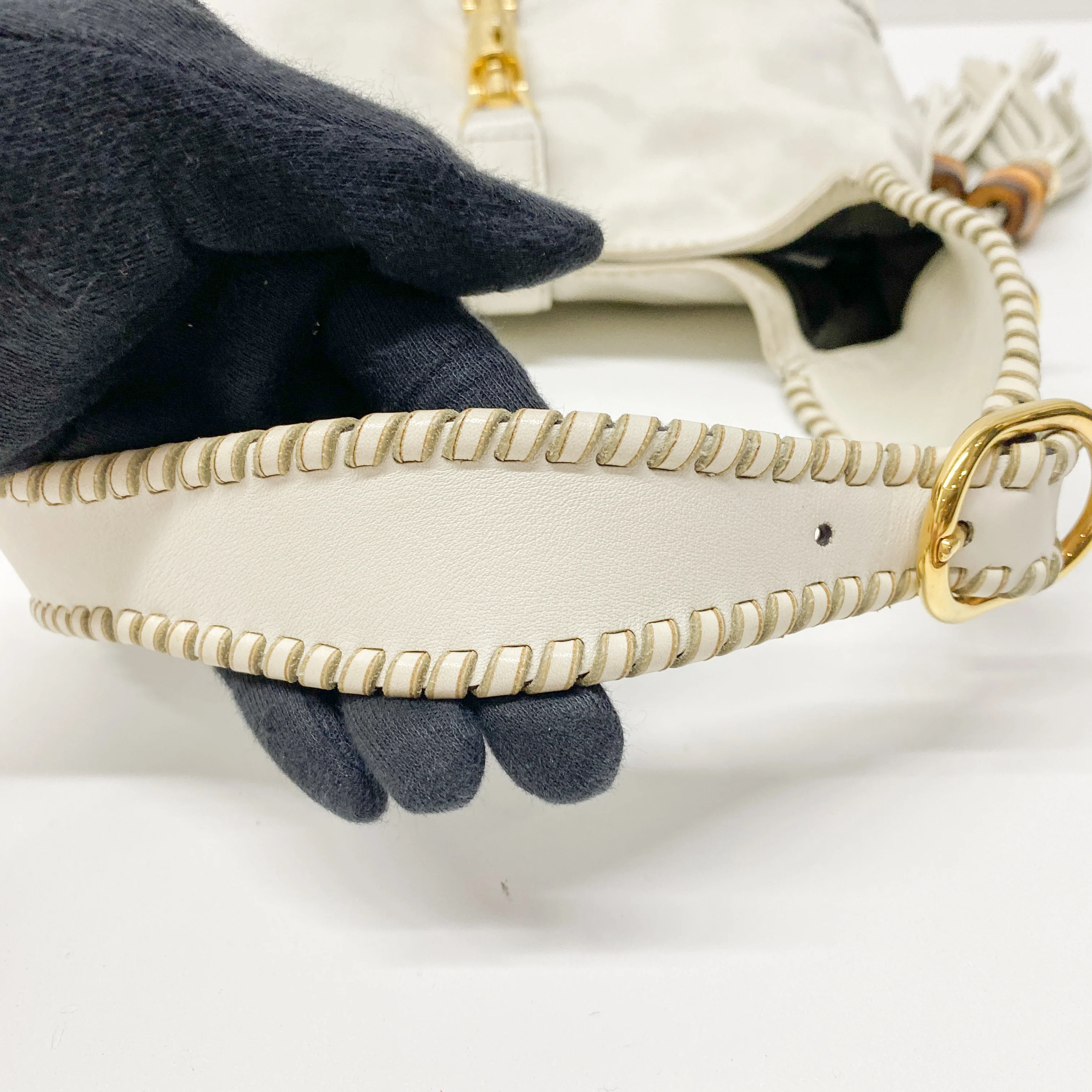 New Jackie 1961 White Leather Shoulder Bag - Image 8