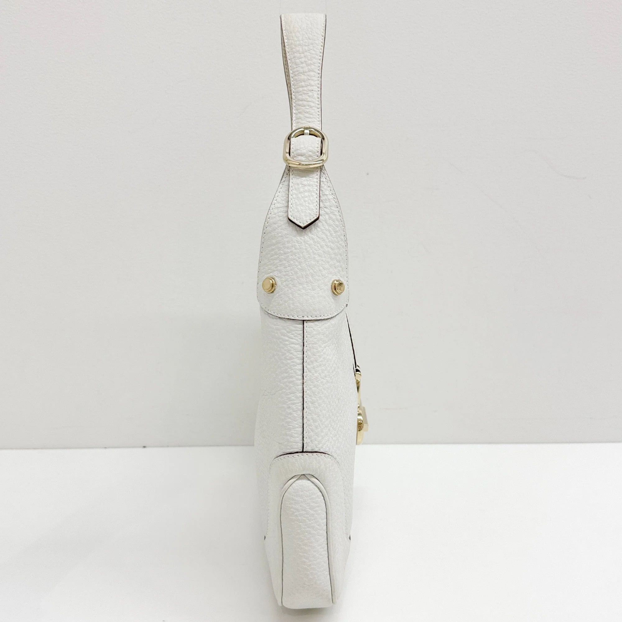 Jackie White Leather Shoulder Bag - Image 4