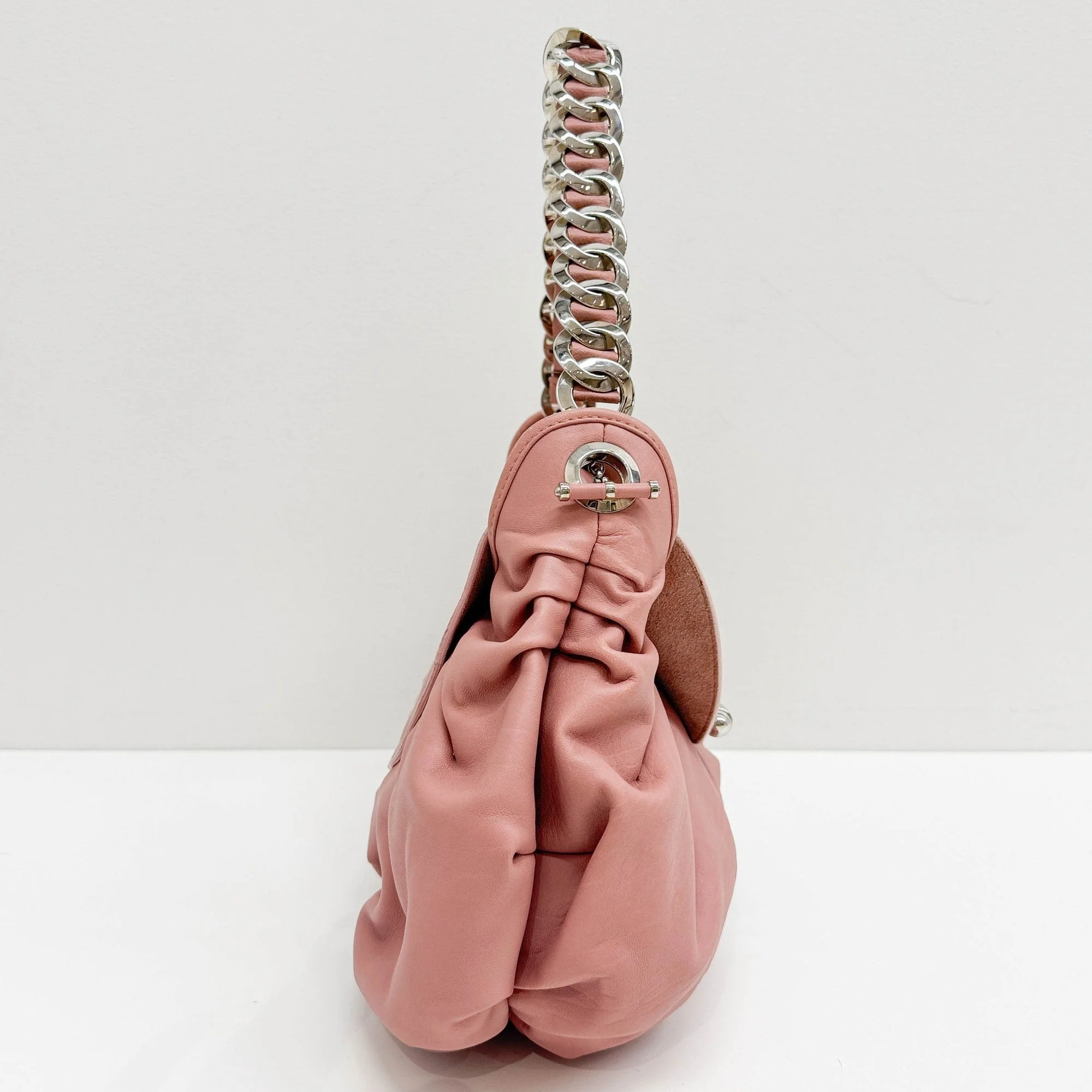 Jazz Club Pink Leather Shoulder Bag - Image 7