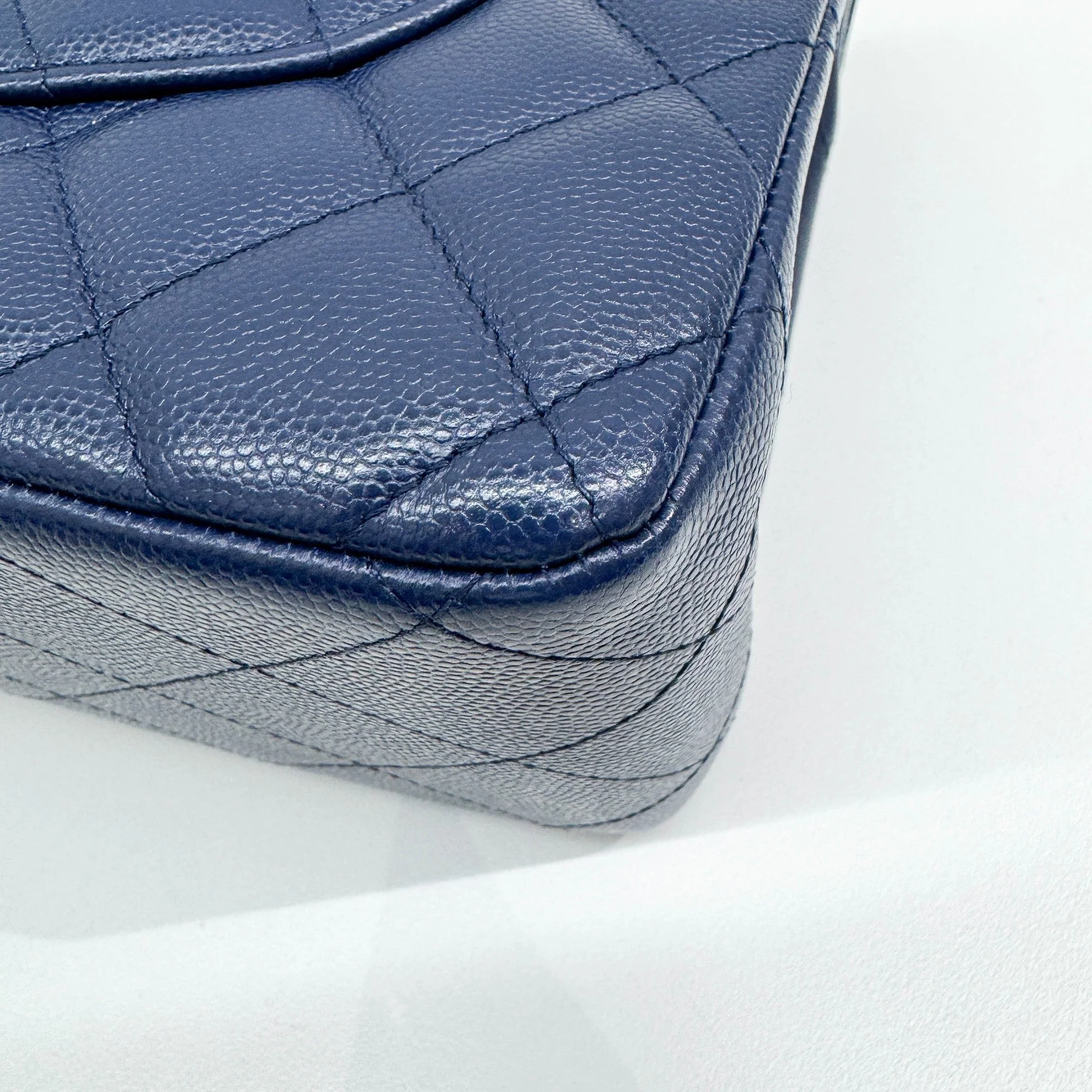 Jumbo Classic Double Flap 2017-2018 Blue Matelasse Leather Shoulder Bag - Image 11
