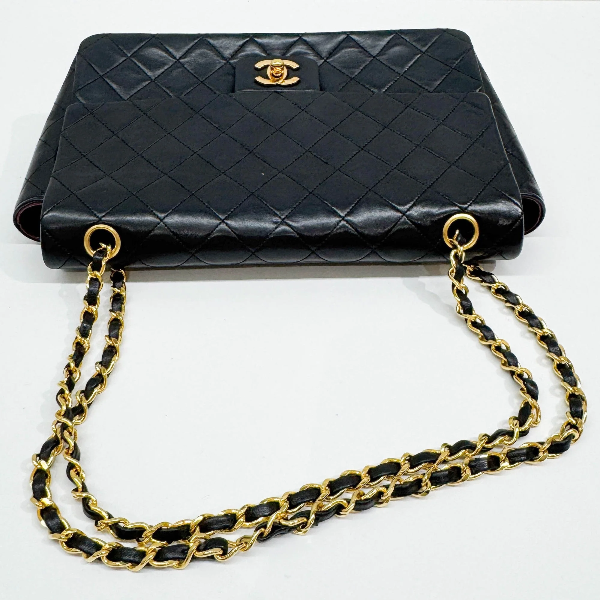 Jumbo Classic Flap 1989-1991 Matelasse Black Leather Shoulder Bag - Image 7