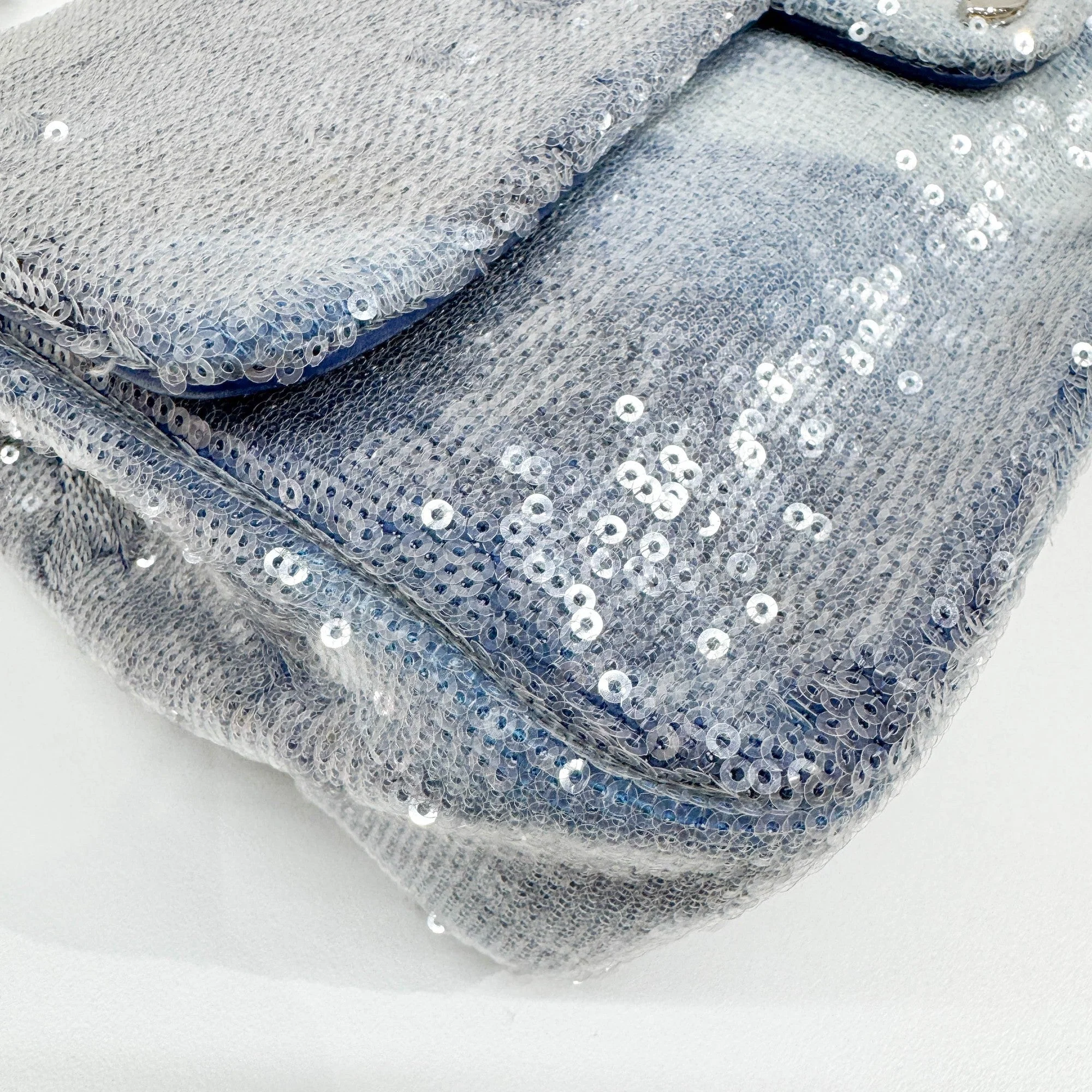 Jumbo Classic Flap 2018 Waterfall Blue Sequin Shoulder Bag - Image 10