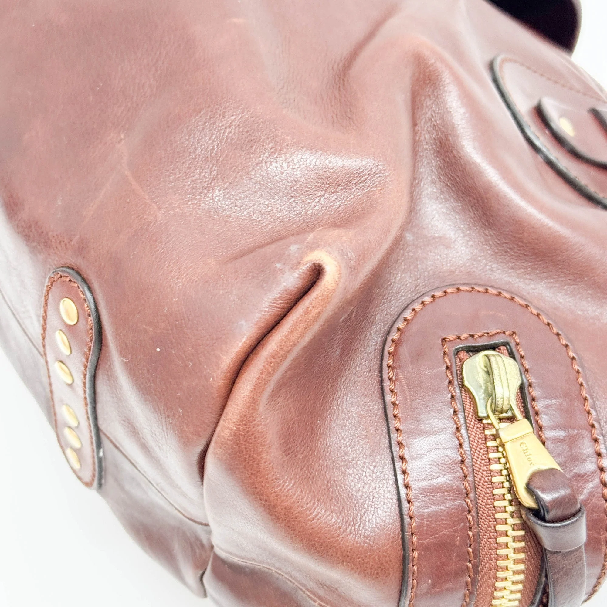 Kerala Brown Leather Hand Bag - Image 10